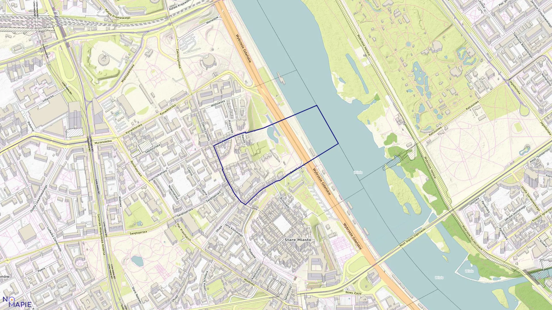 Mapa obrębu 5-02-06 w mieście Warszawa