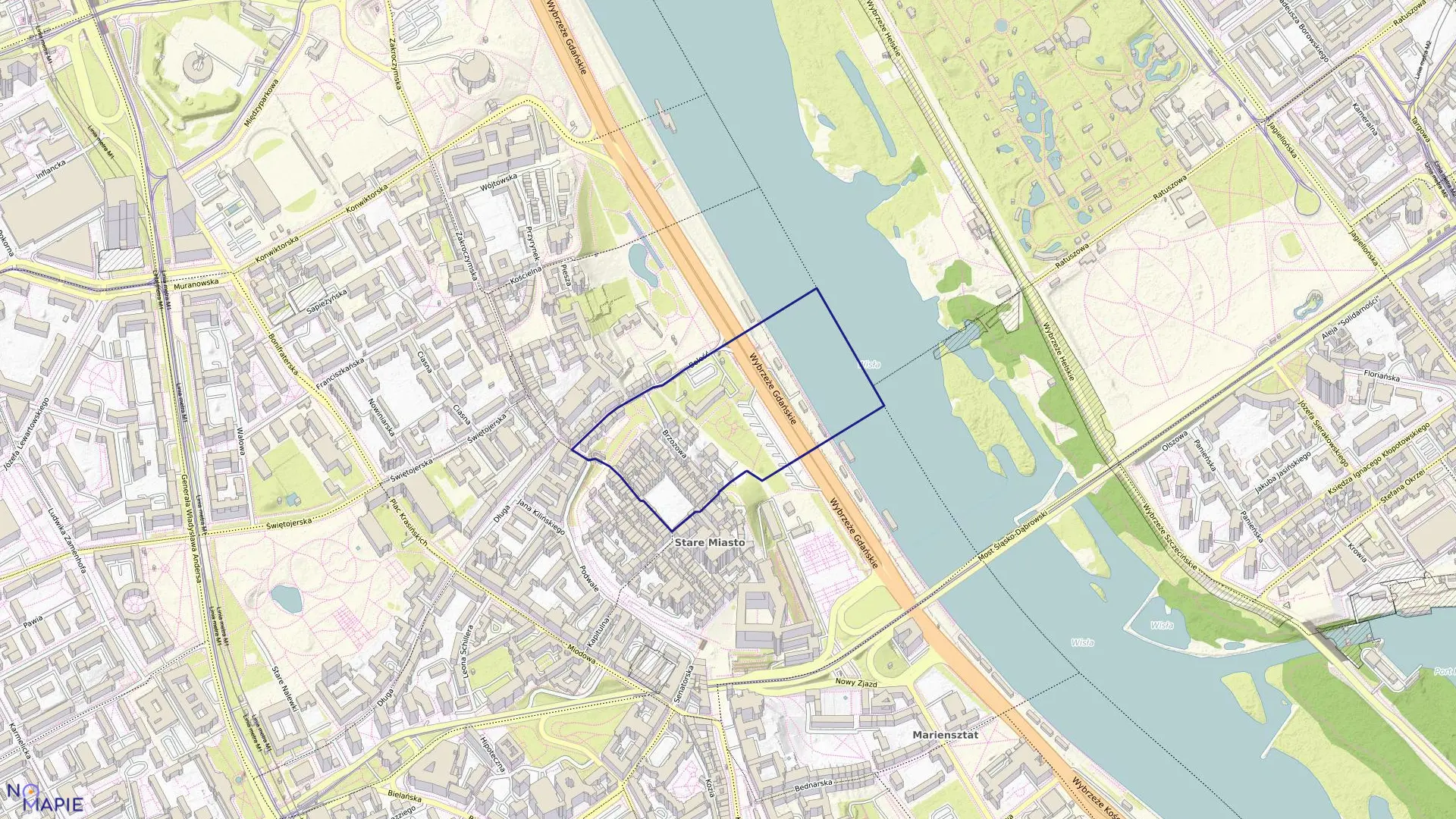 Mapa obrębu 5-02-09 w mieście Warszawa