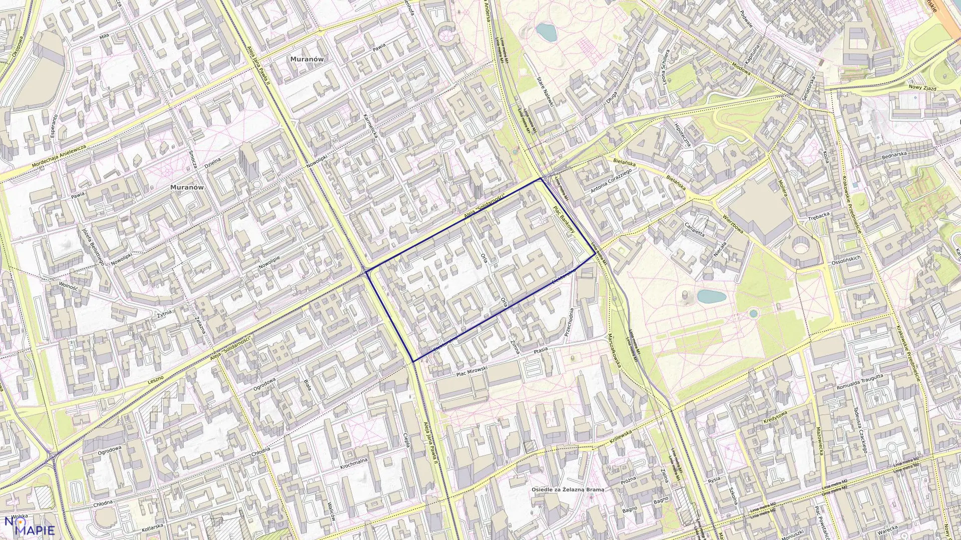 Mapa obrębu 5-03-01 w mieście Warszawa