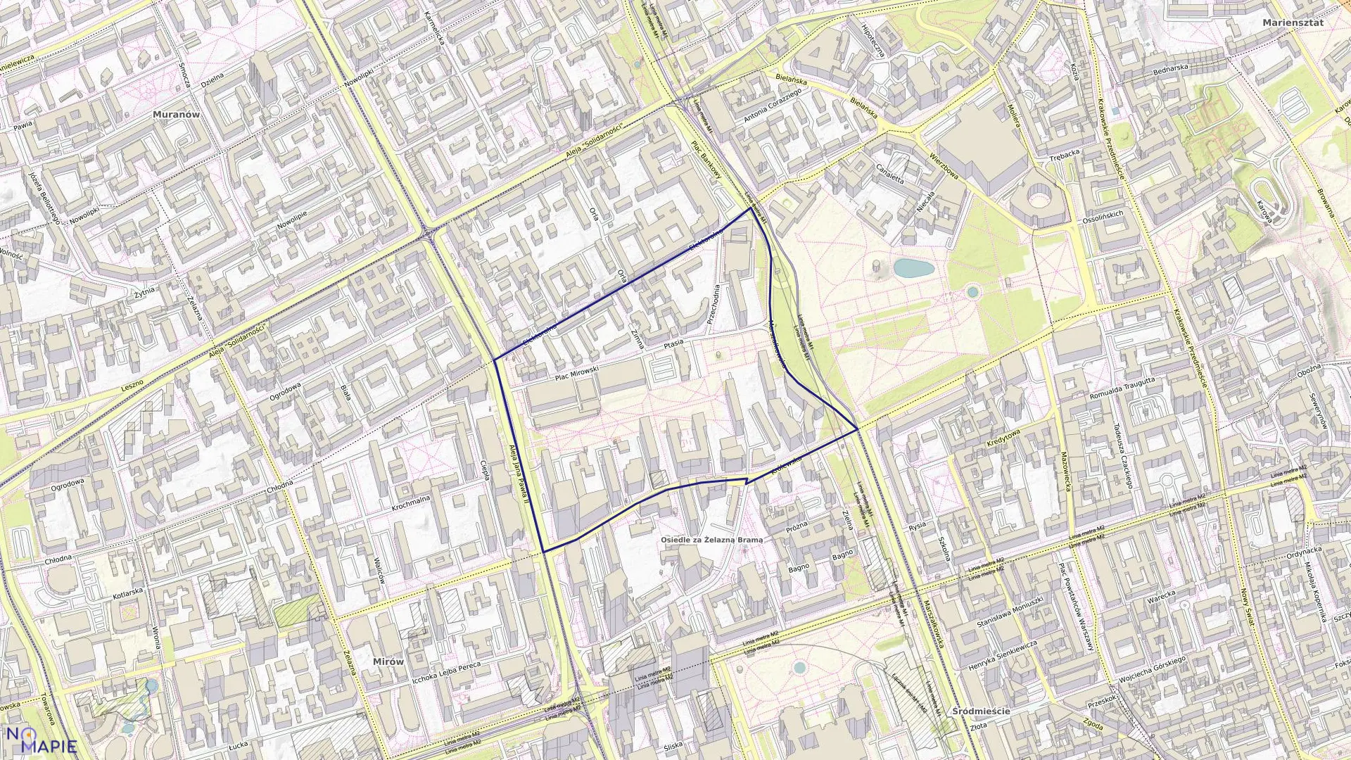 Mapa obrębu 5-03-03 w mieście Warszawa