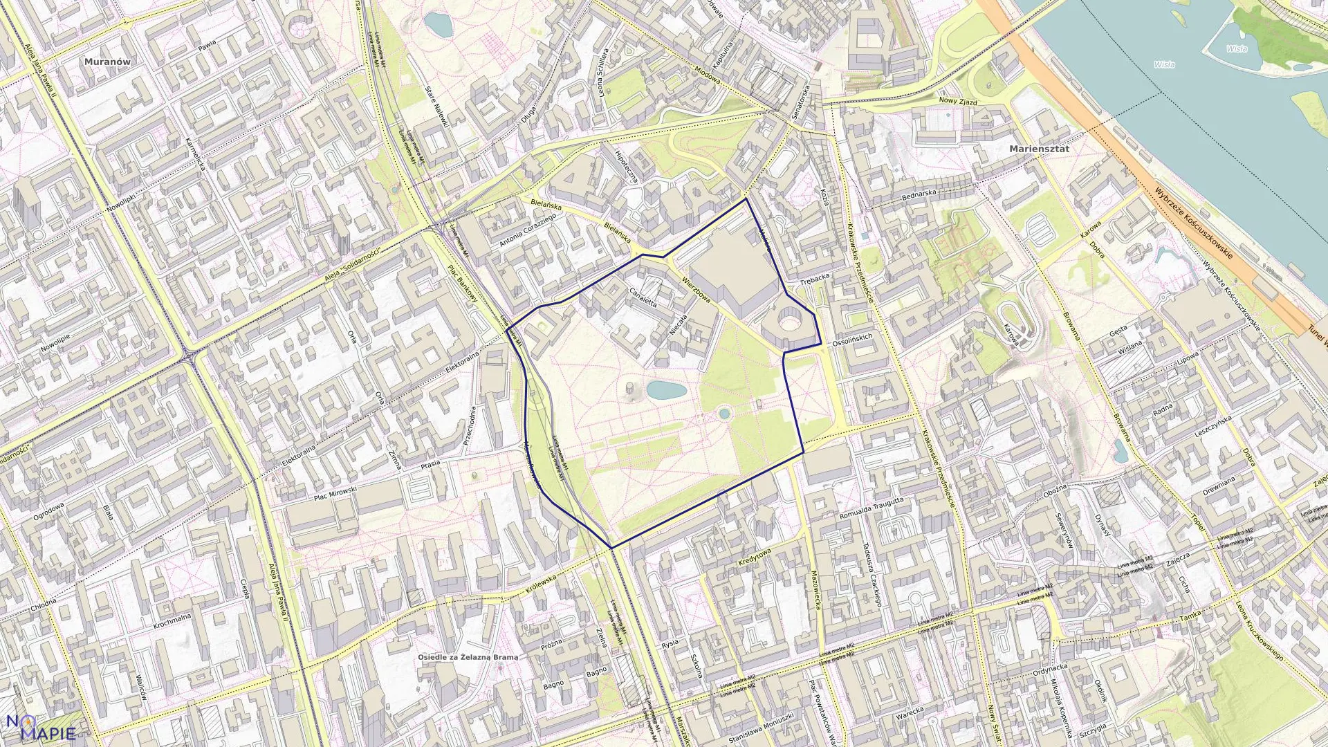 Mapa obrębu 5-03-04 w mieście Warszawa