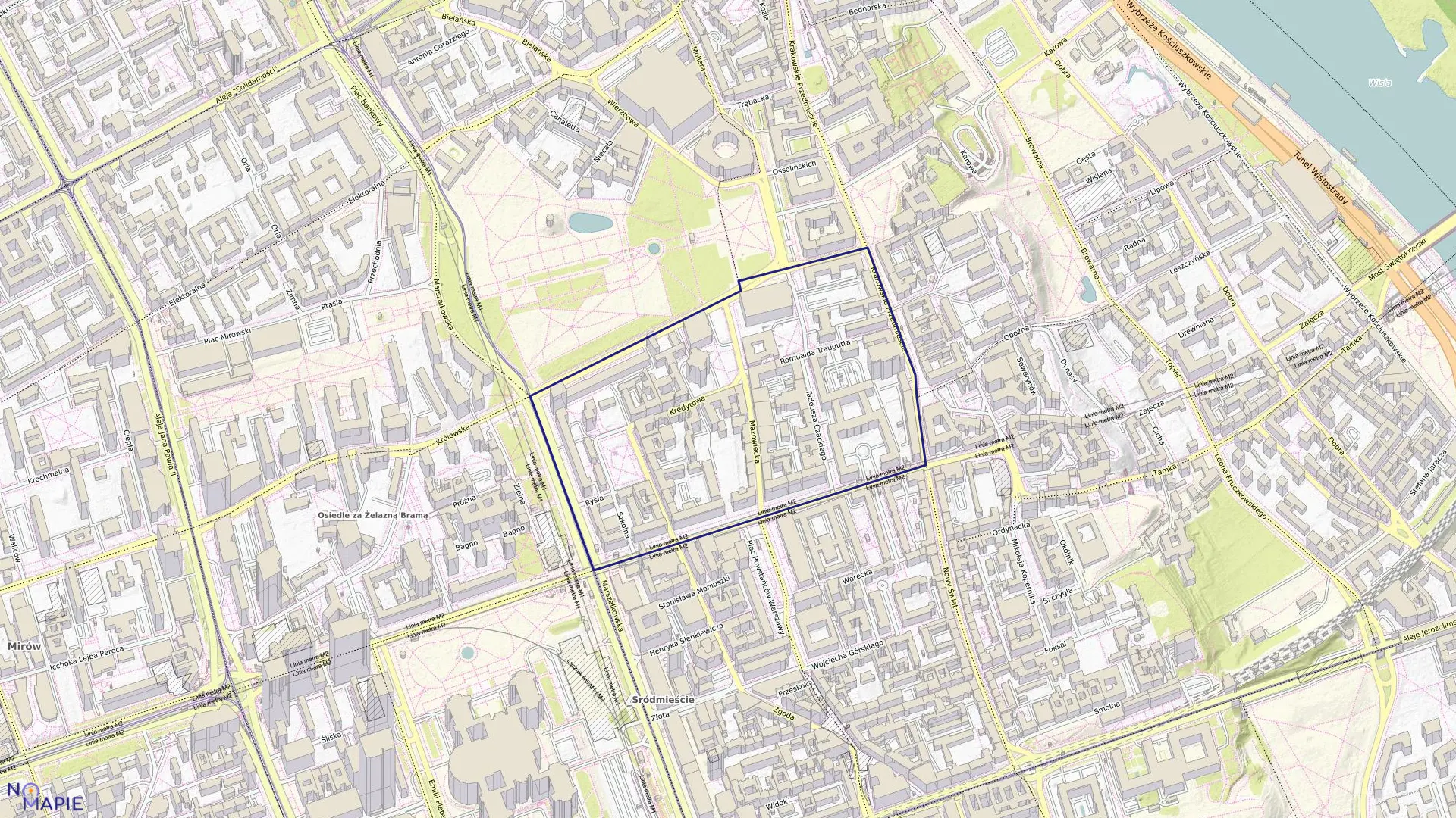 Mapa obrębu 5-03-07 w mieście Warszawa