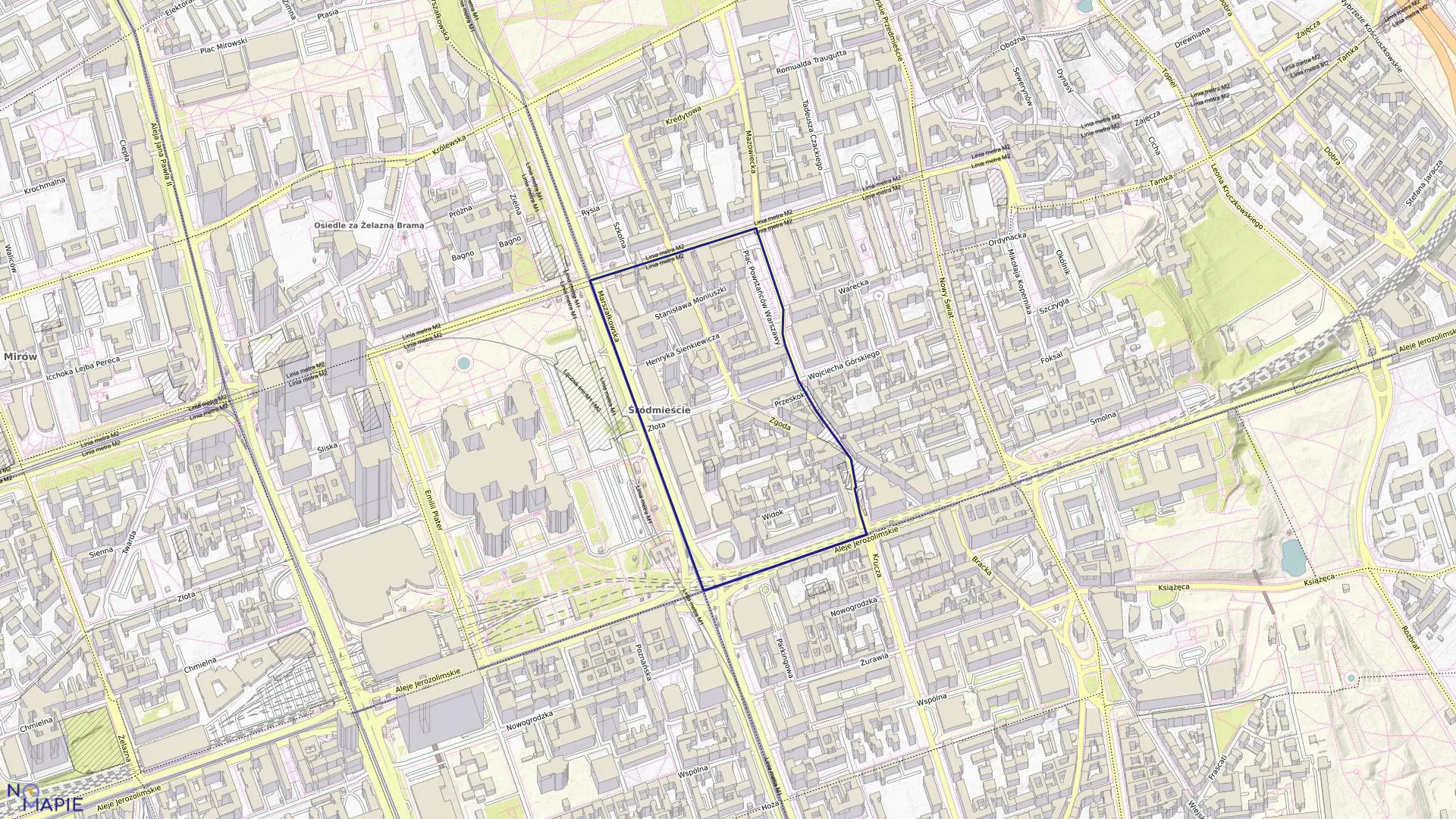 Mapa obrębu 5-03-10 w mieście Warszawa