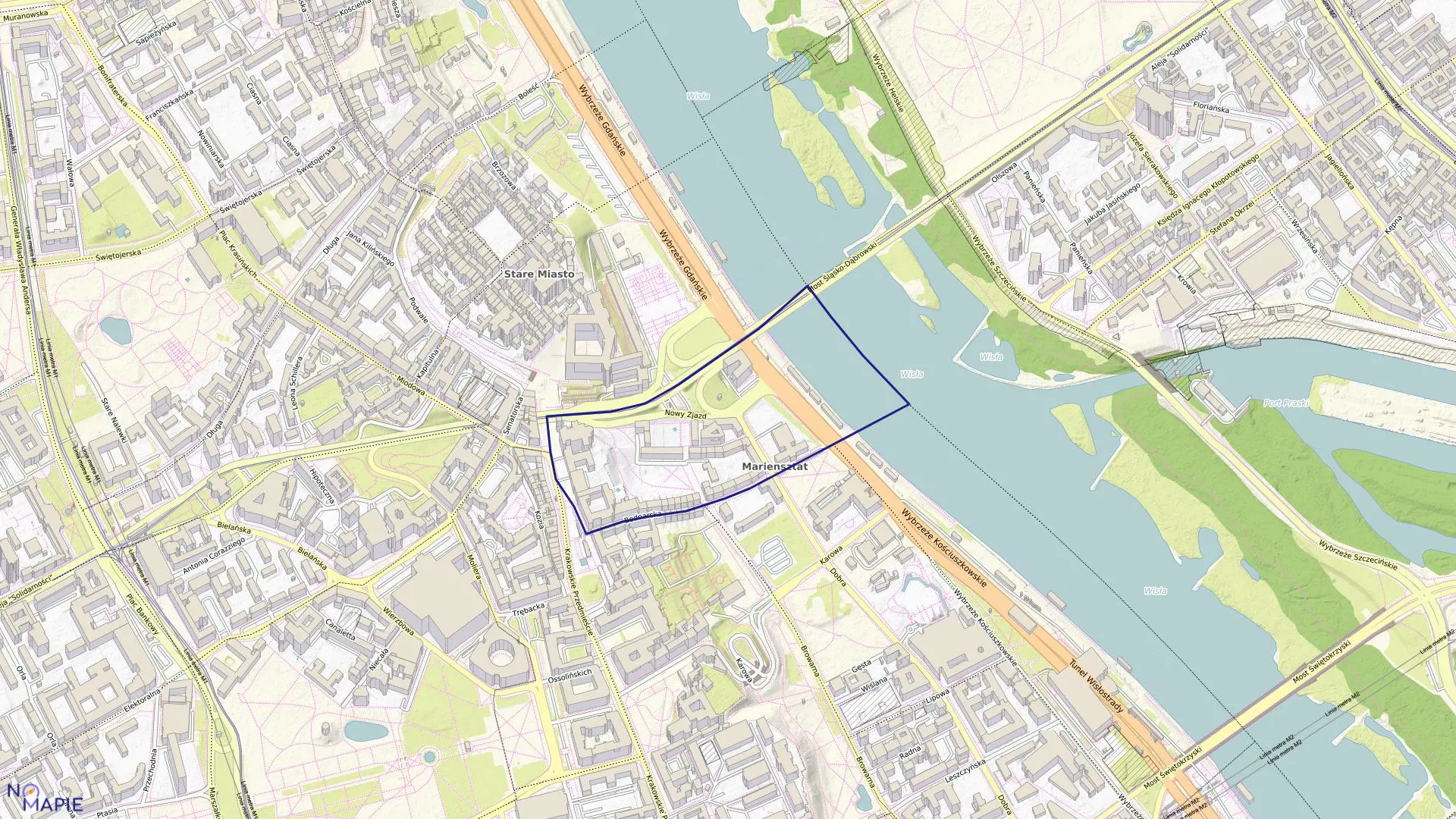 Mapa obrębu 5-04-01 w mieście Warszawa