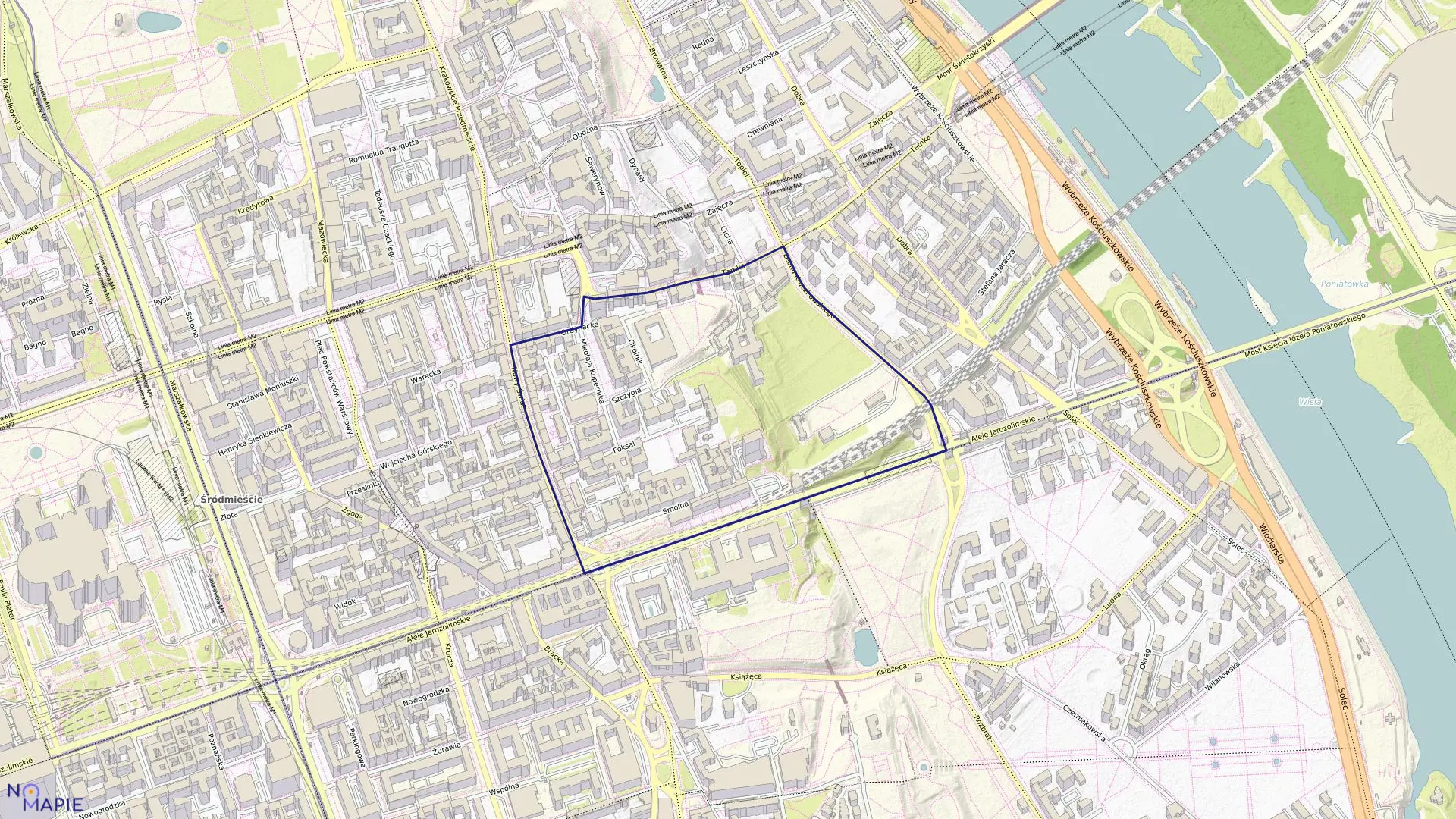 Mapa obrębu 5-04-07 w mieście Warszawa