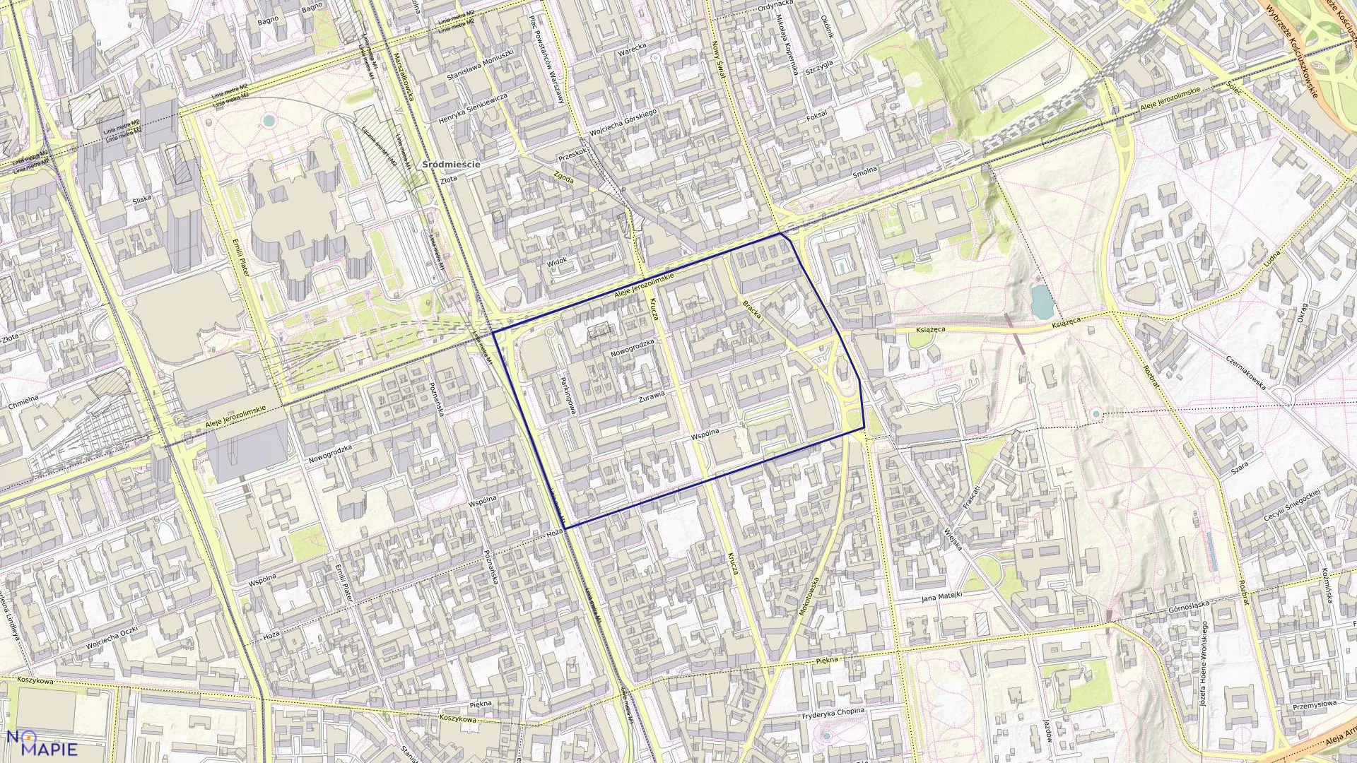 Mapa obrębu 5-05-02 w mieście Warszawa