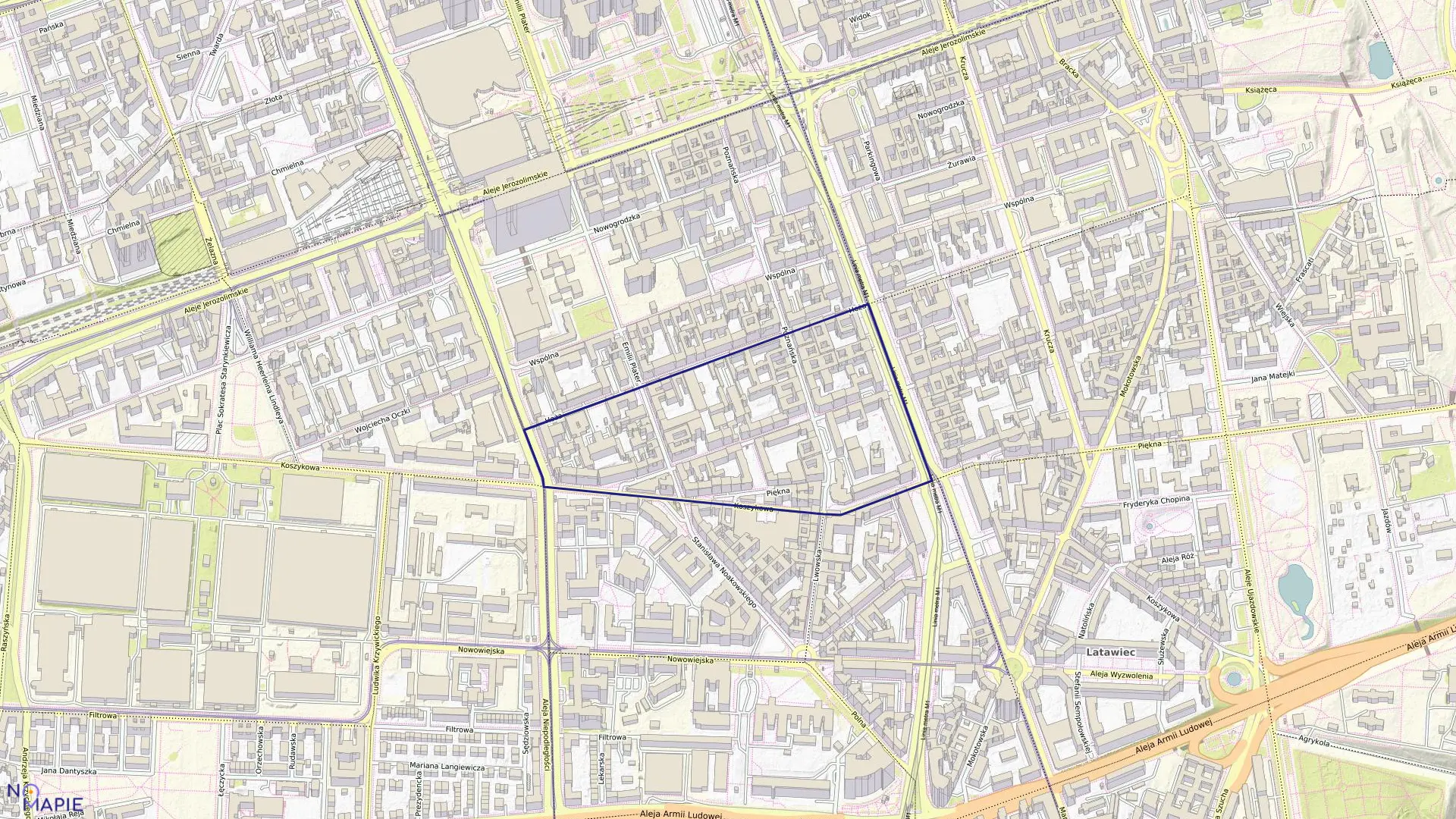 Mapa obrębu 5-05-03 w mieście Warszawa