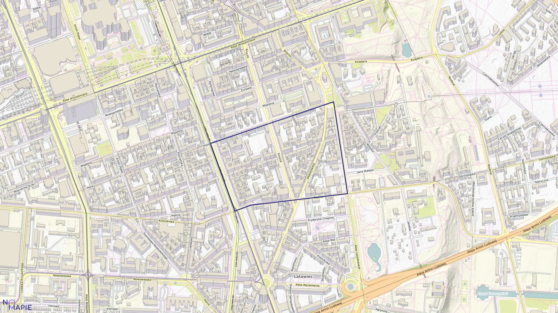 Mapa obrębu 5-05-04 w mieście Warszawa