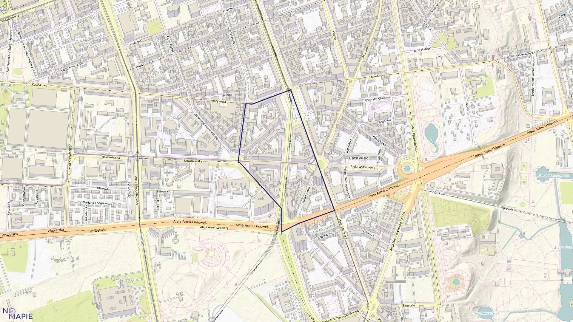 Mapa obrębu 5-05-06 w mieście Warszawa