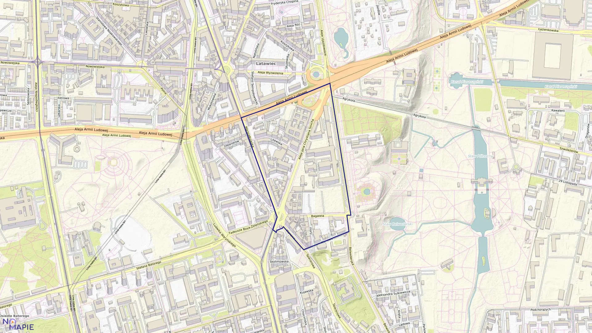 Mapa obrębu 5-05-11 w mieście Warszawa