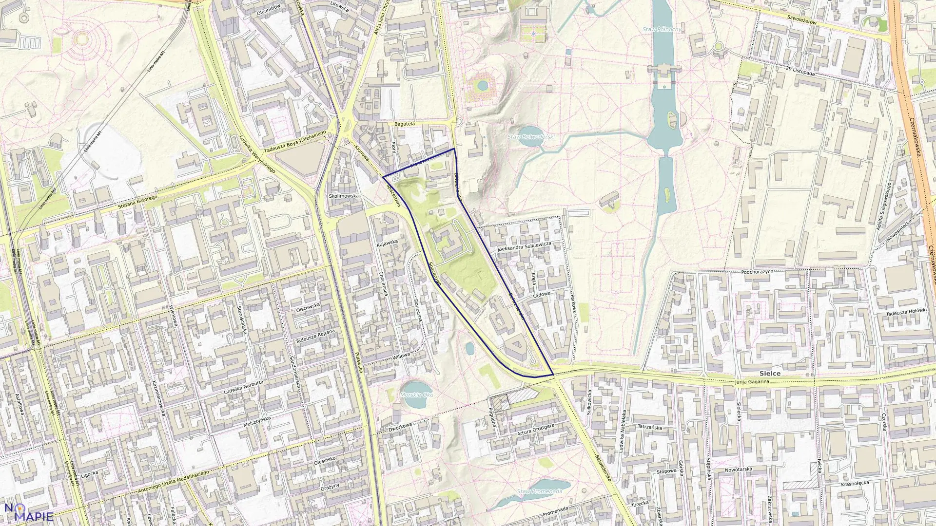 Mapa obrębu 5-05-12 w mieście Warszawa