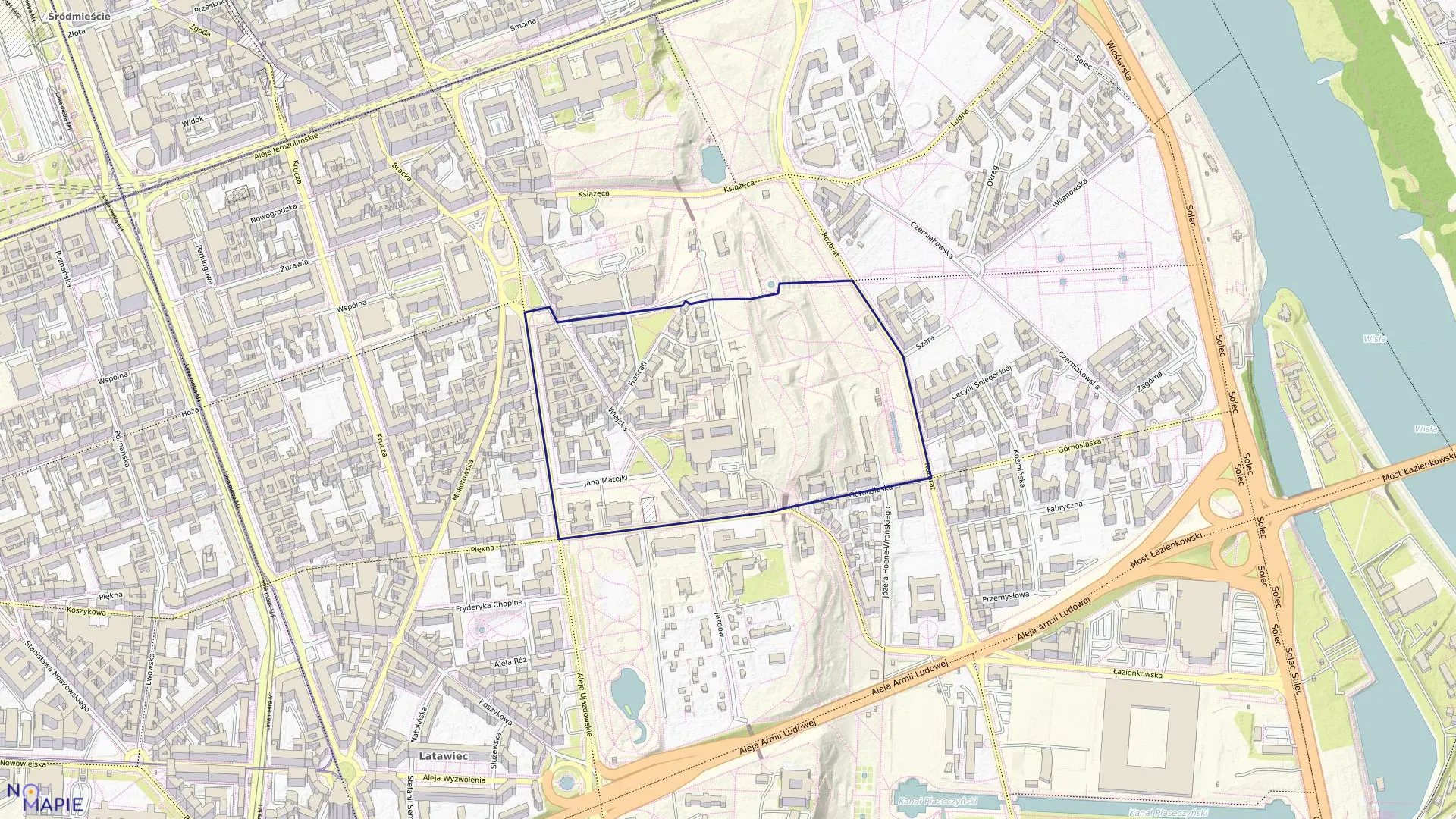 Mapa obrębu 5-06-05 w mieście Warszawa