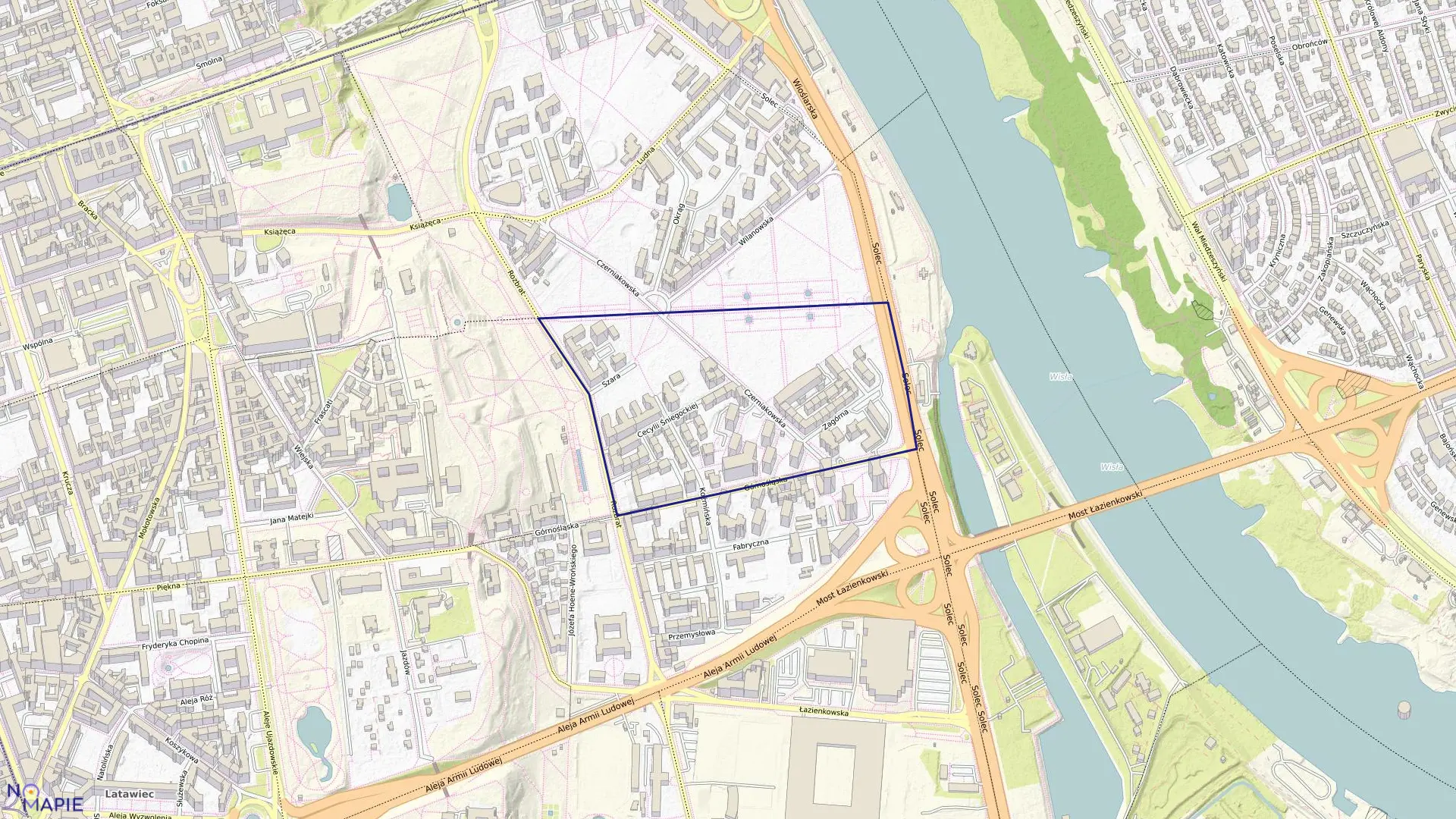 Mapa obrębu 5-06-06 w mieście Warszawa