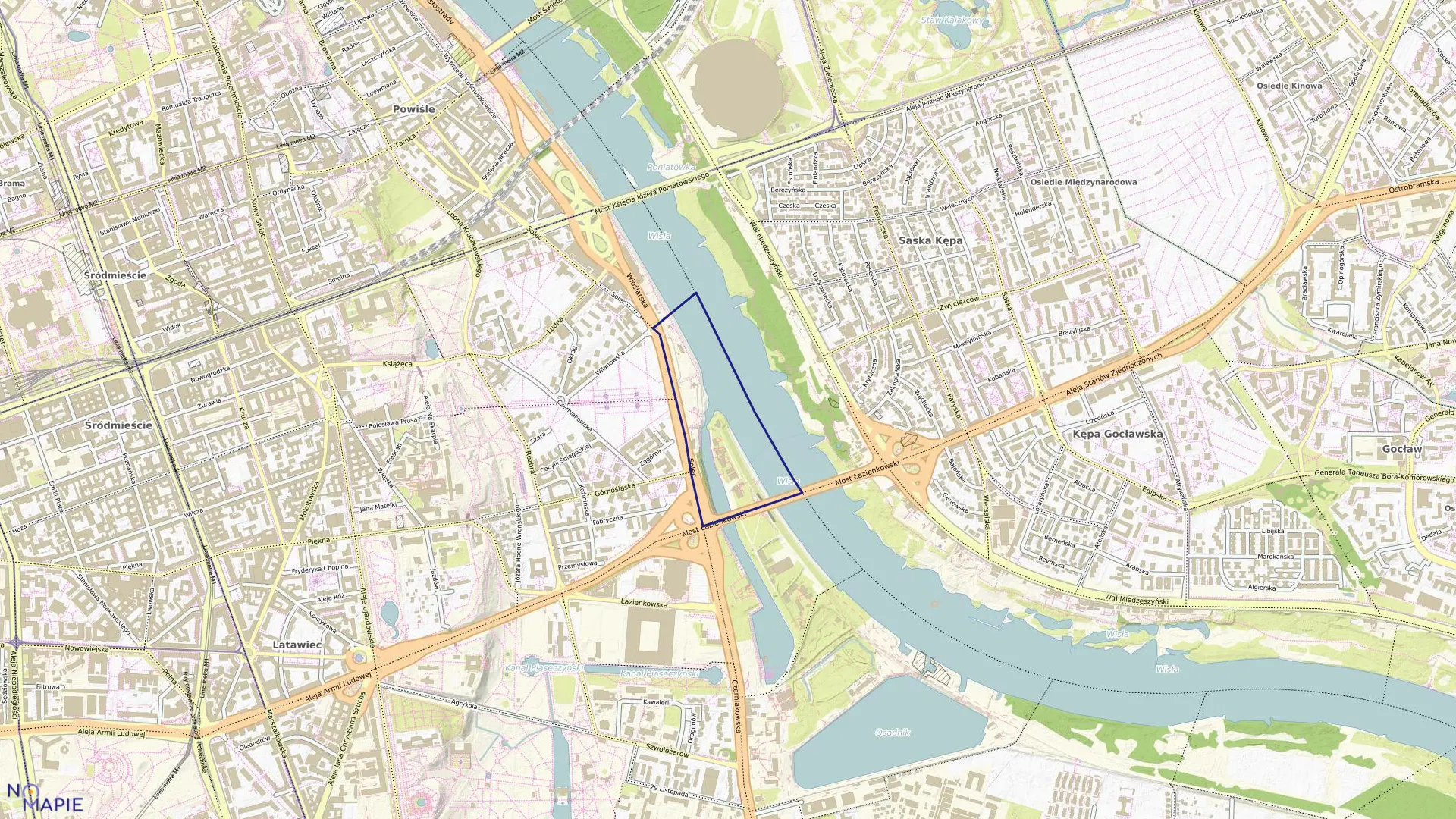 Mapa obrębu 5-06-07 w mieście Warszawa