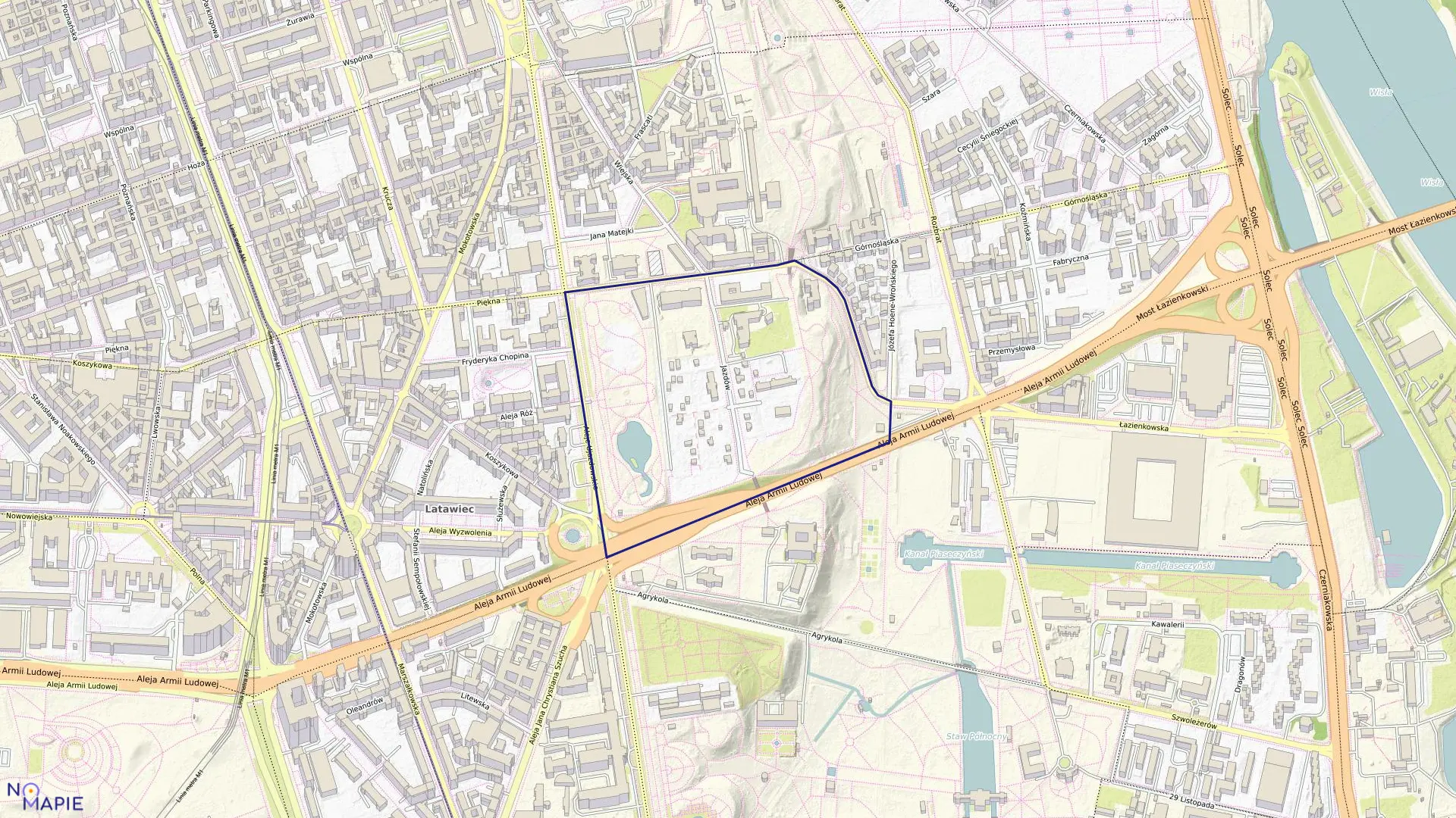 Mapa obrębu 5-06-08 w mieście Warszawa