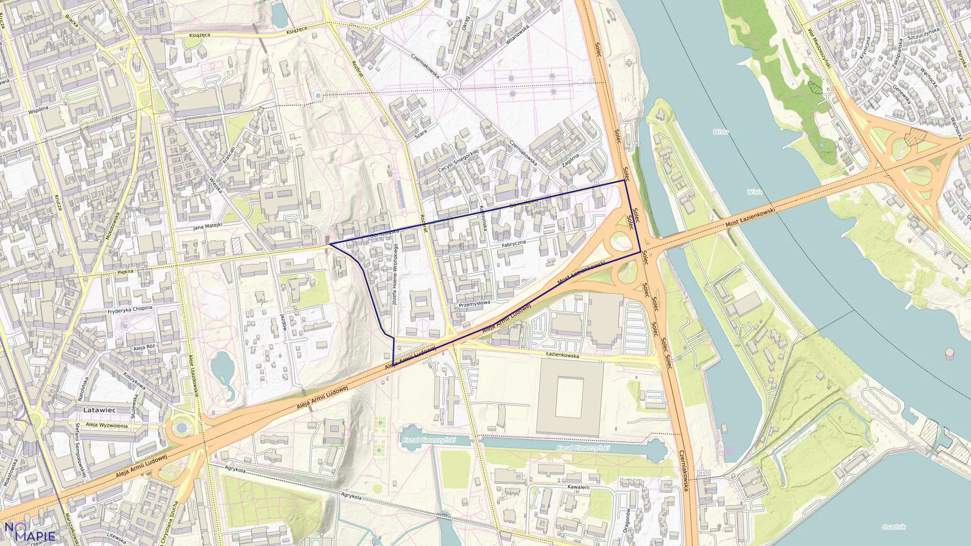 Mapa obrębu 5-06-09 w mieście Warszawa