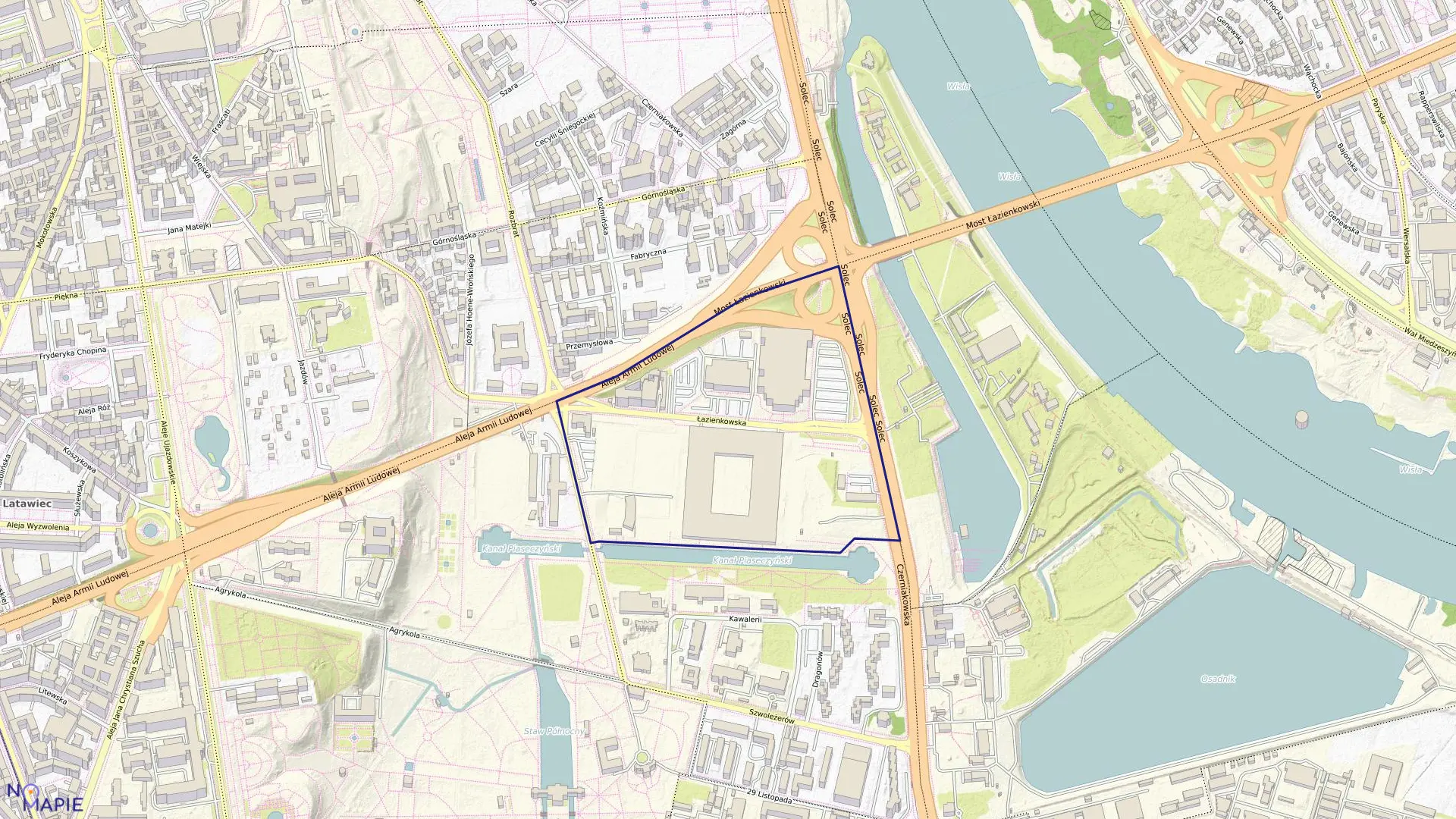 Mapa obrębu 5-06-10 w mieście Warszawa