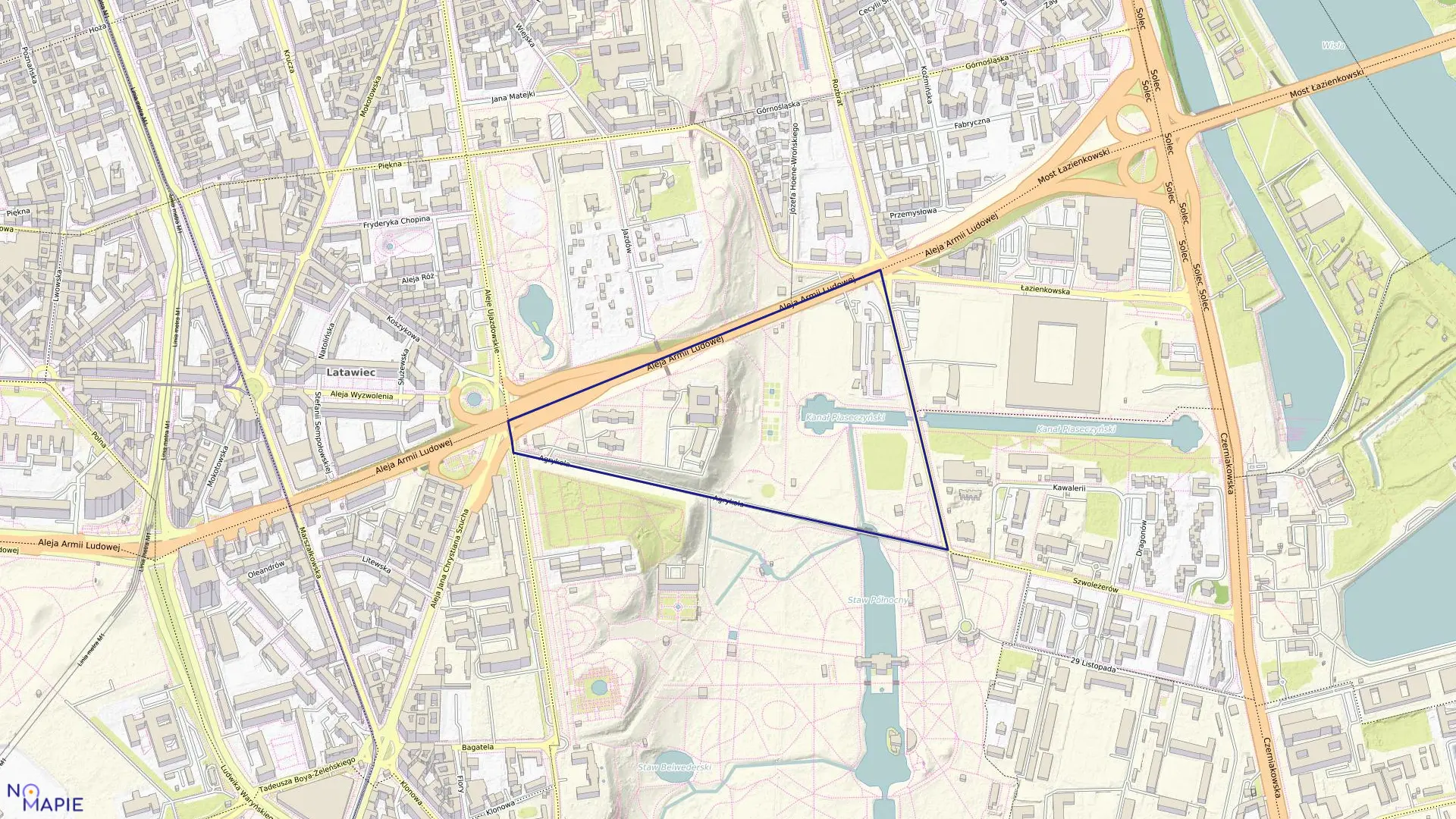 Mapa obrębu 5-06-12 w mieście Warszawa