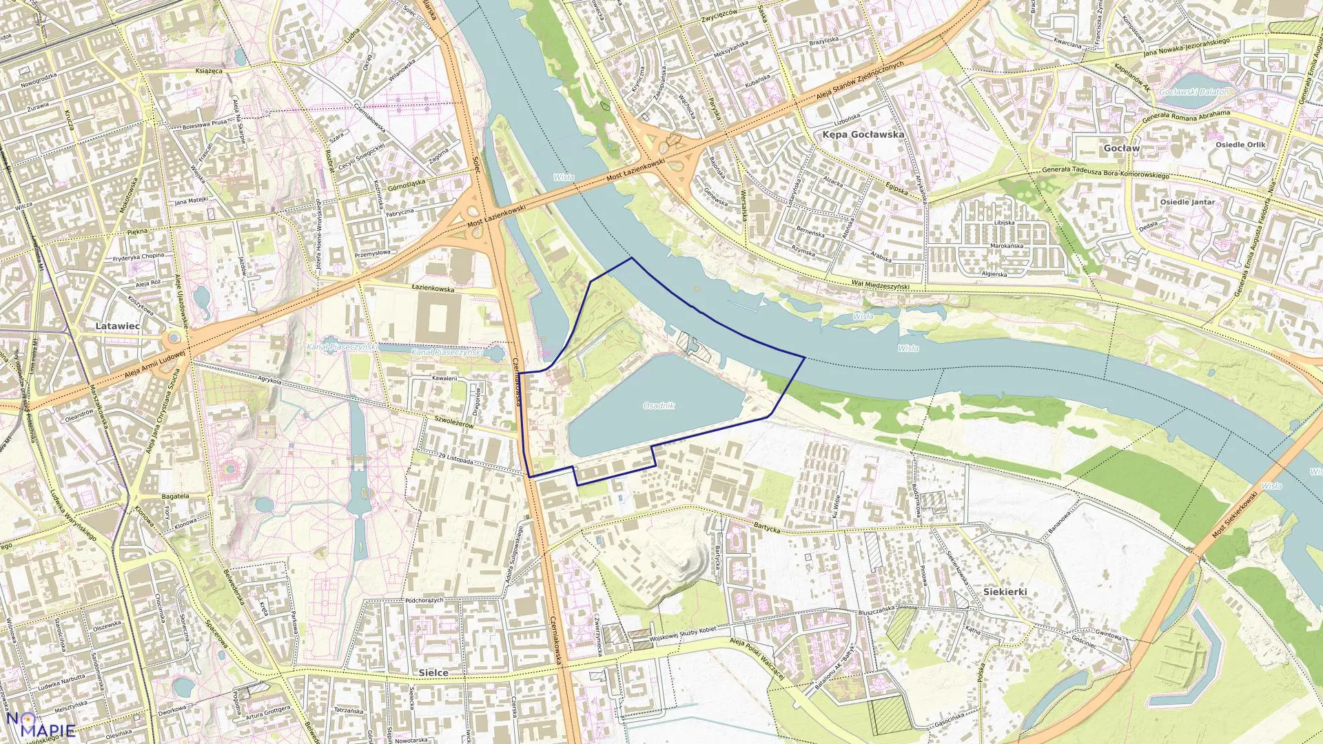 Mapa obrębu 5-06-14 w mieście Warszawa