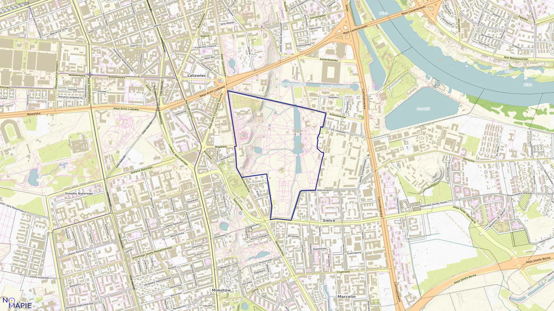 Mapa obrębu 5-06-15 w mieście Warszawa