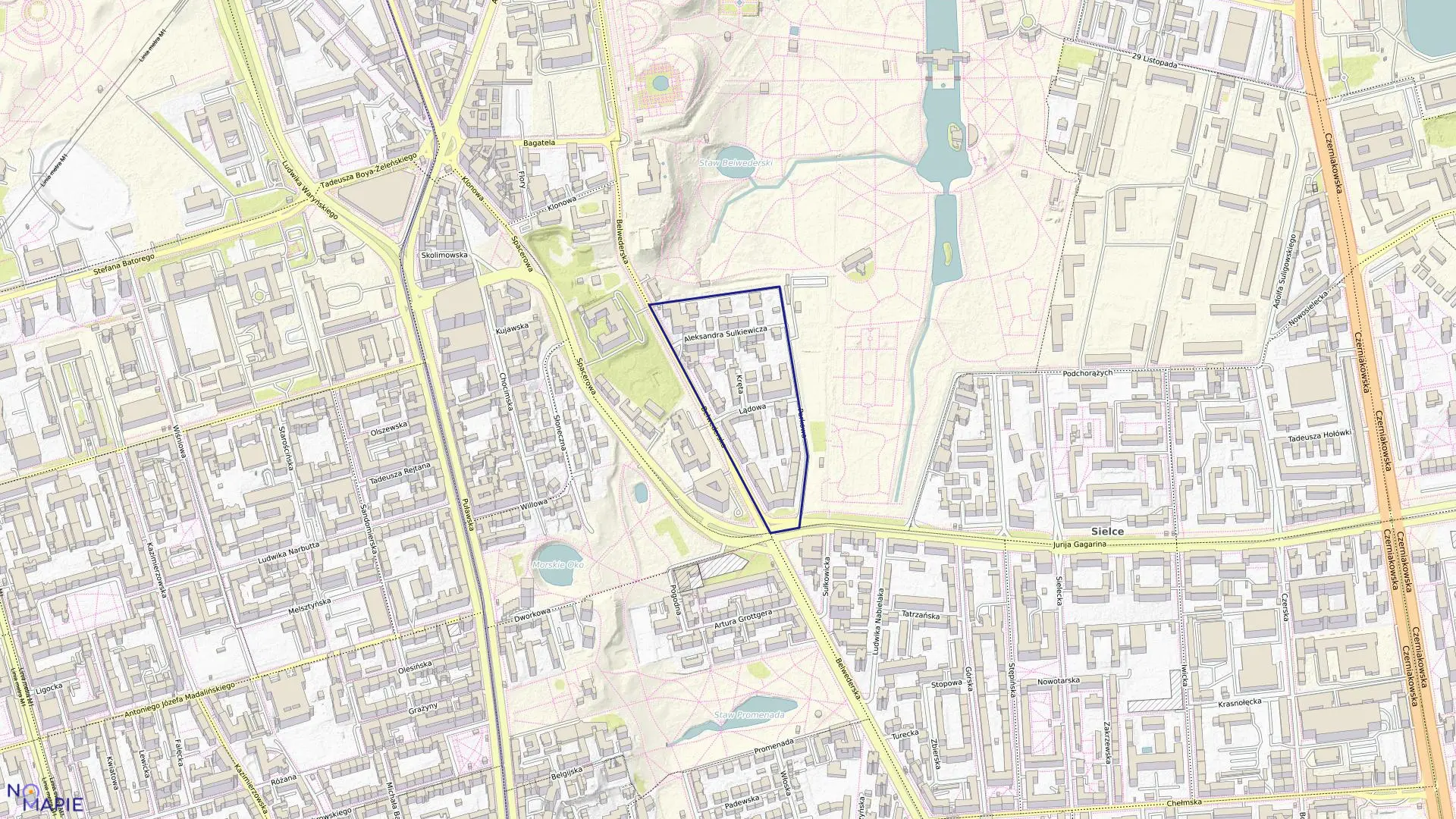 Mapa obrębu 5-06-17 w mieście Warszawa