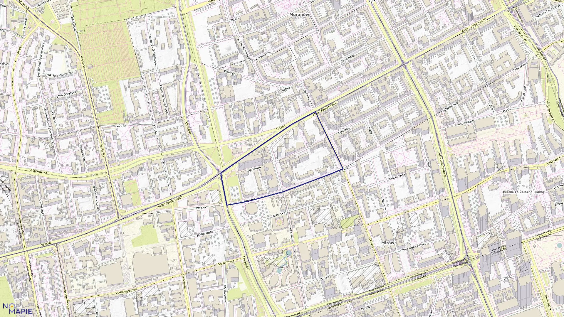 Mapa obrębu 6-01-01 w mieście Warszawa