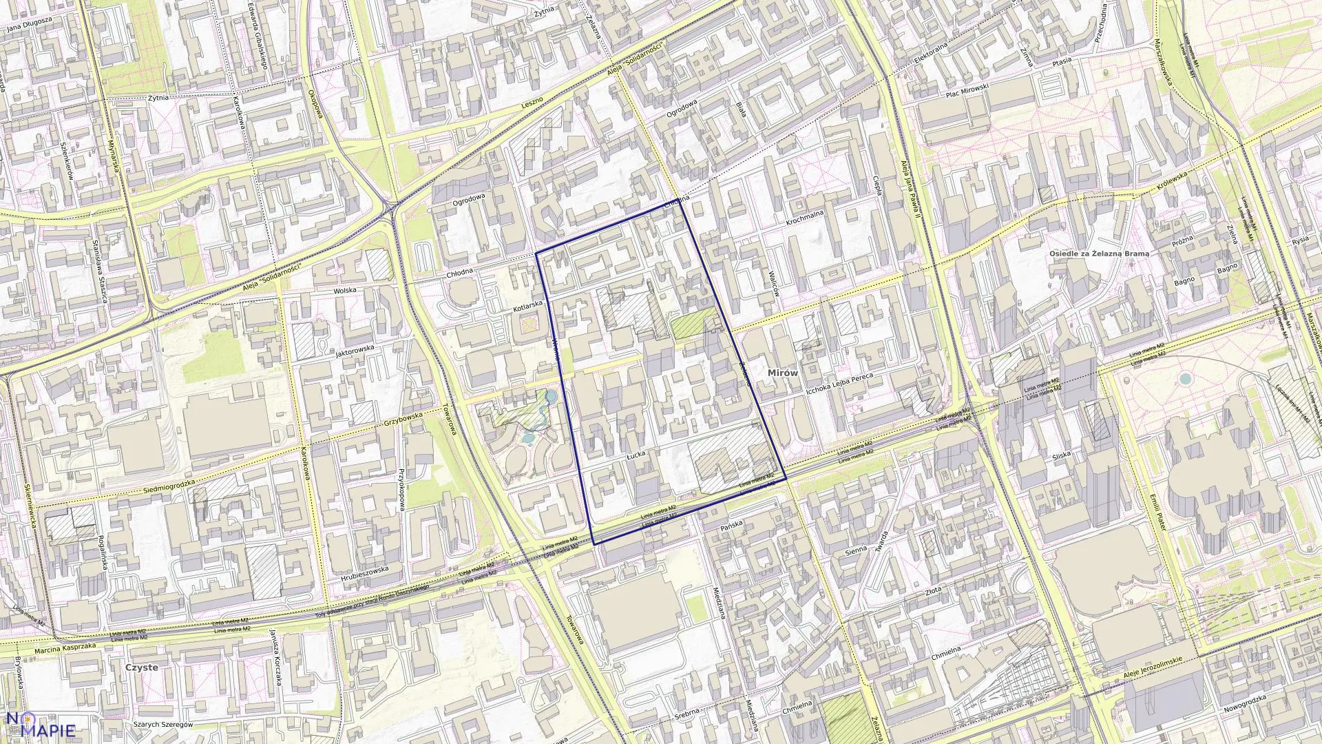 Mapa obrębu 6-01-04 w mieście Warszawa