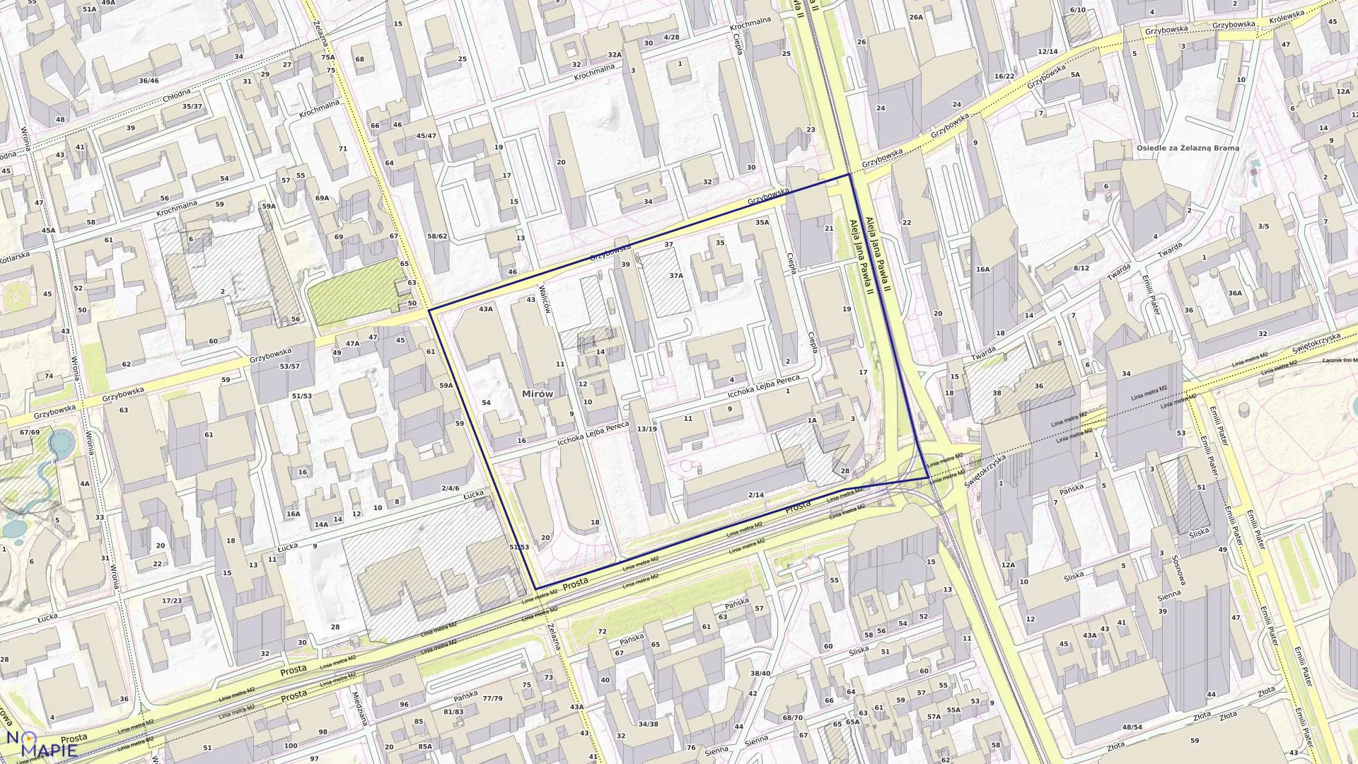 Mapa obrębu 6-01-06 w mieście Warszawa