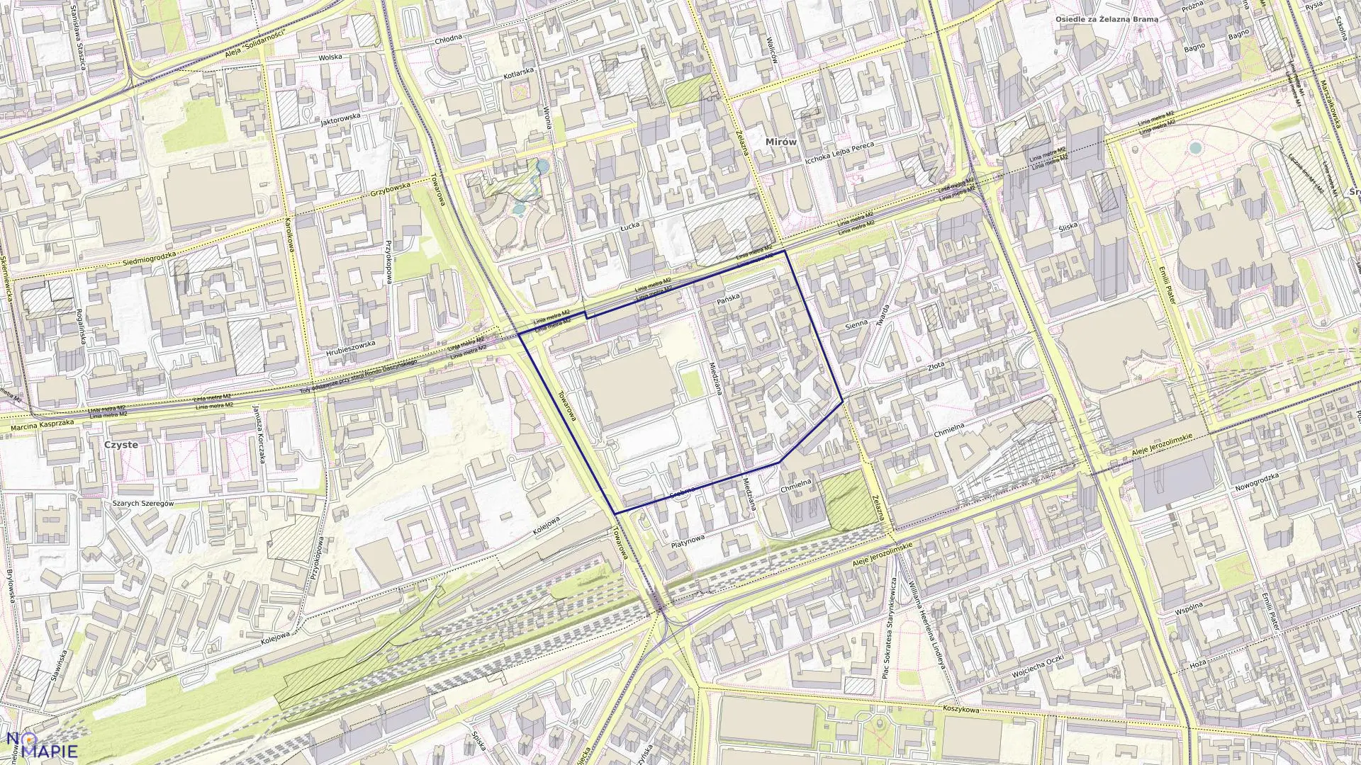 Mapa obrębu 6-01-07 w mieście Warszawa