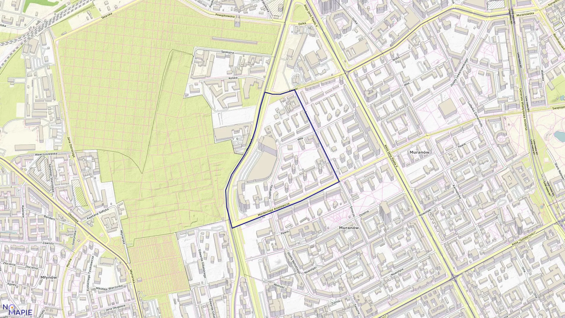 Mapa obrębu 6-02-02 w mieście Warszawa