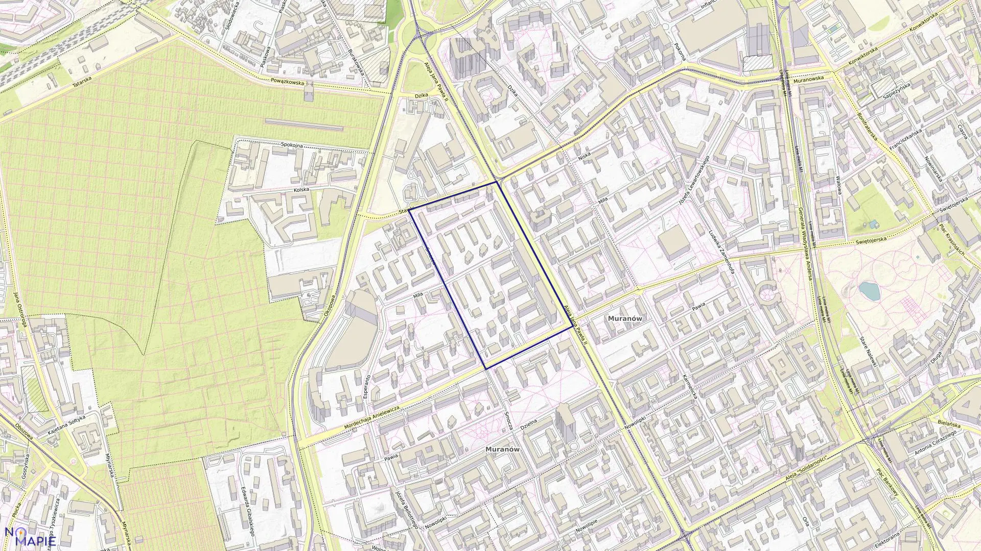 Mapa obrębu 6-02-03 w mieście Warszawa