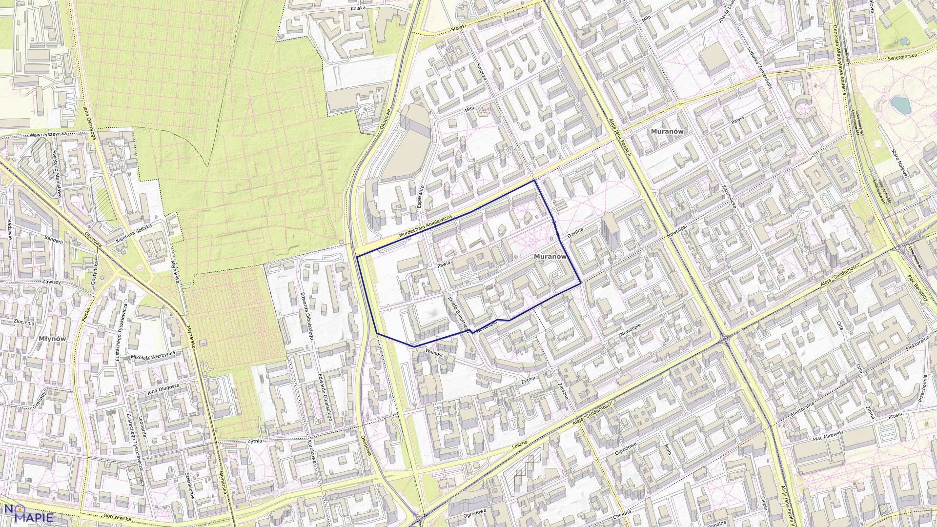 Mapa obrębu 6-02-04 w mieście Warszawa