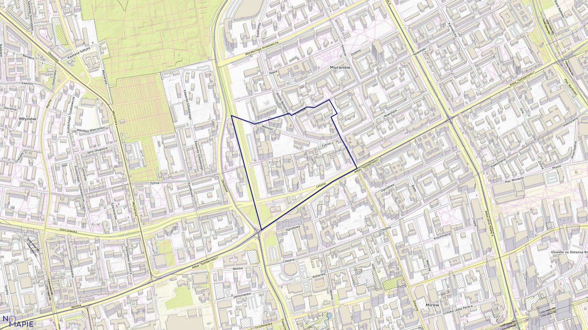 Mapa obrębu 6-02-06 w mieście Warszawa