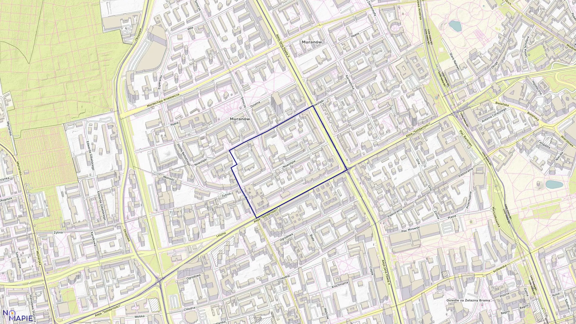 Mapa obrębu 6-02-07 w mieście Warszawa