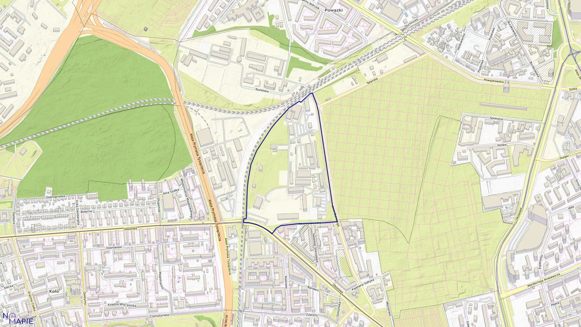 Mapa obrębu 6-03-04 w mieście Warszawa