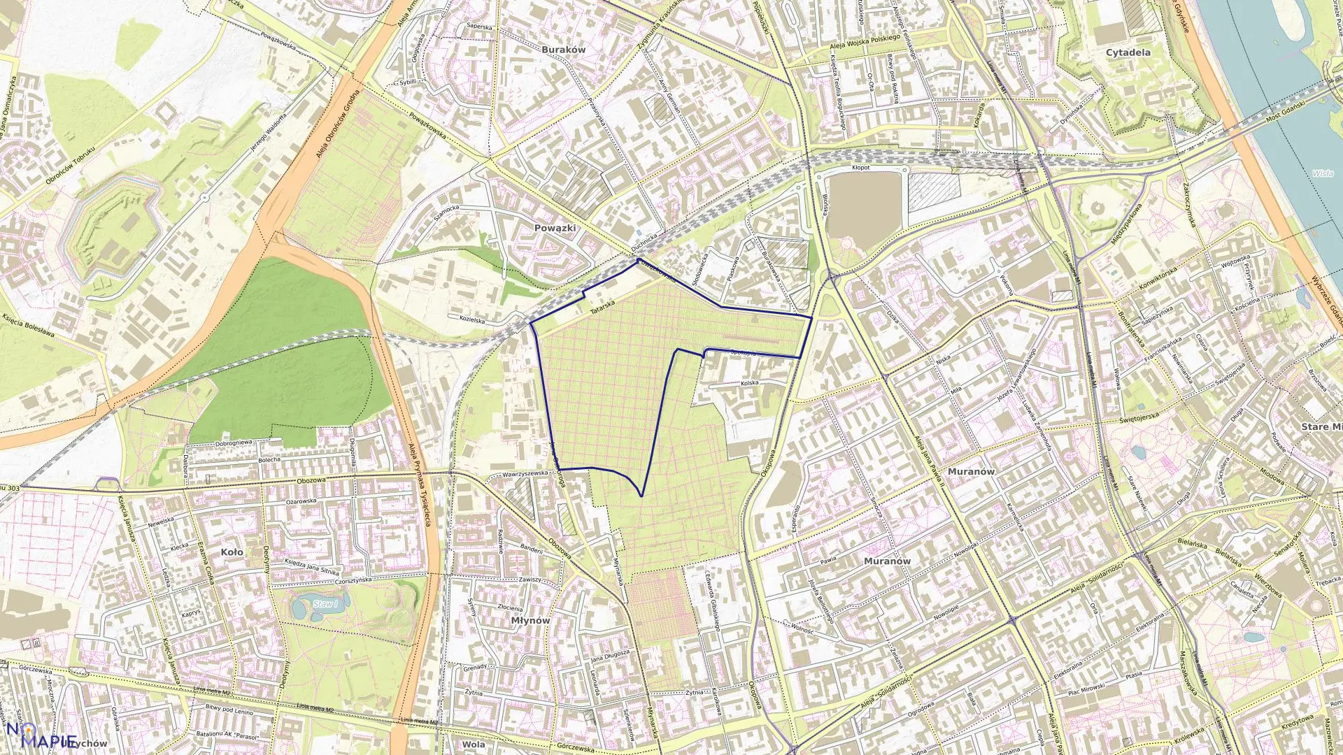 Mapa obrębu 6-03-05 w mieście Warszawa