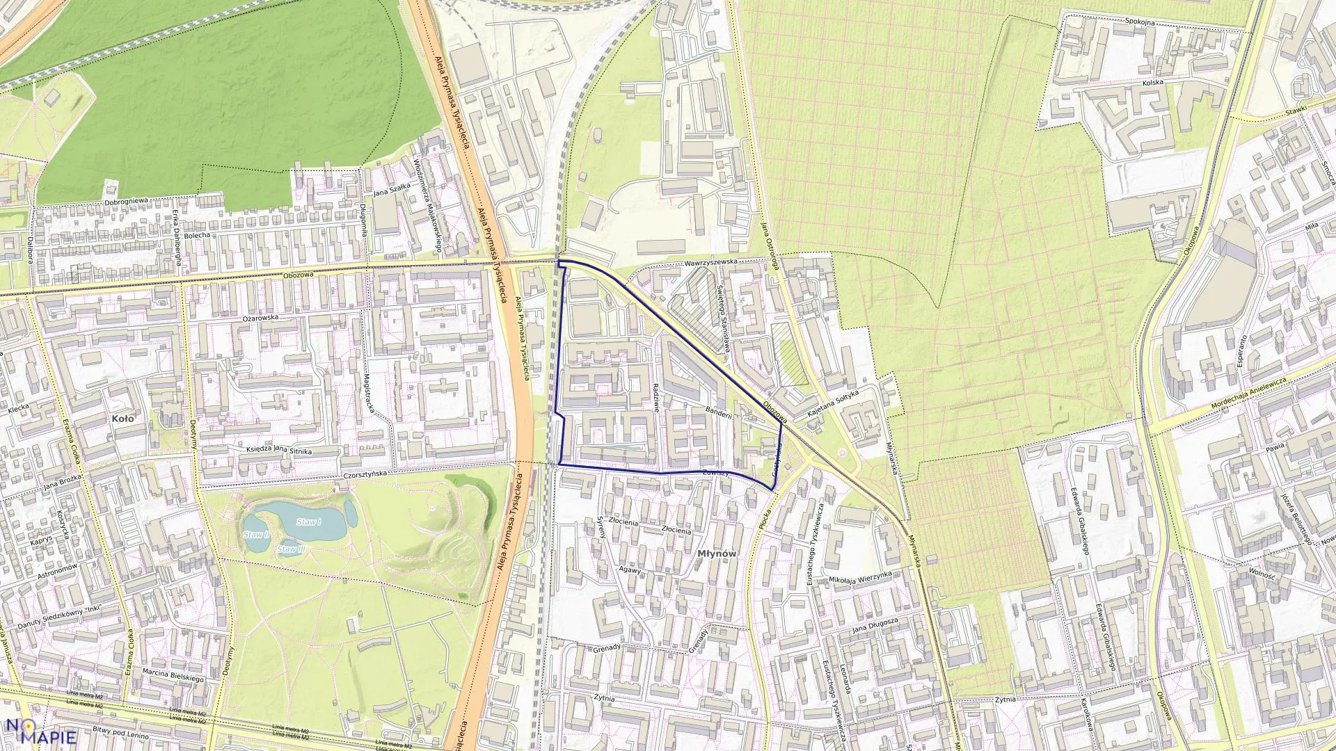 Mapa obrębu 6-03-07 w mieście Warszawa