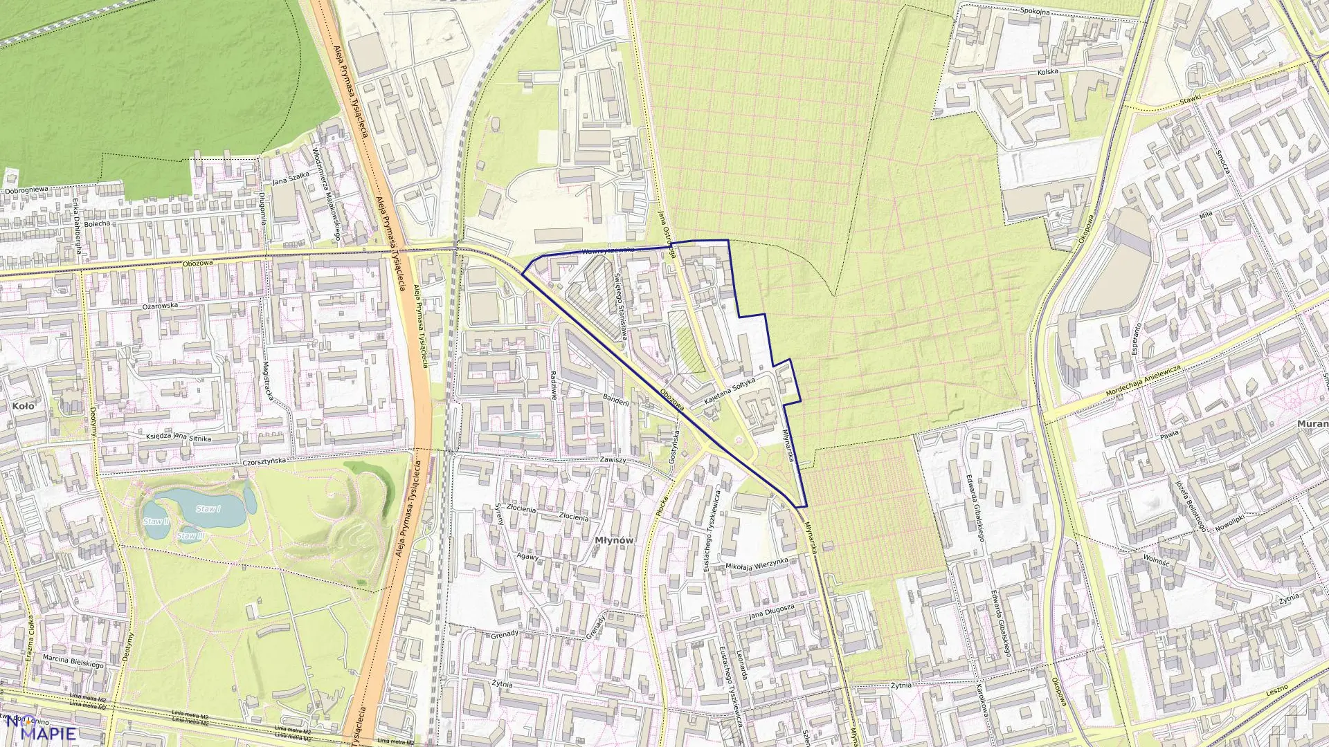 Mapa obrębu 6-03-08 w mieście Warszawa