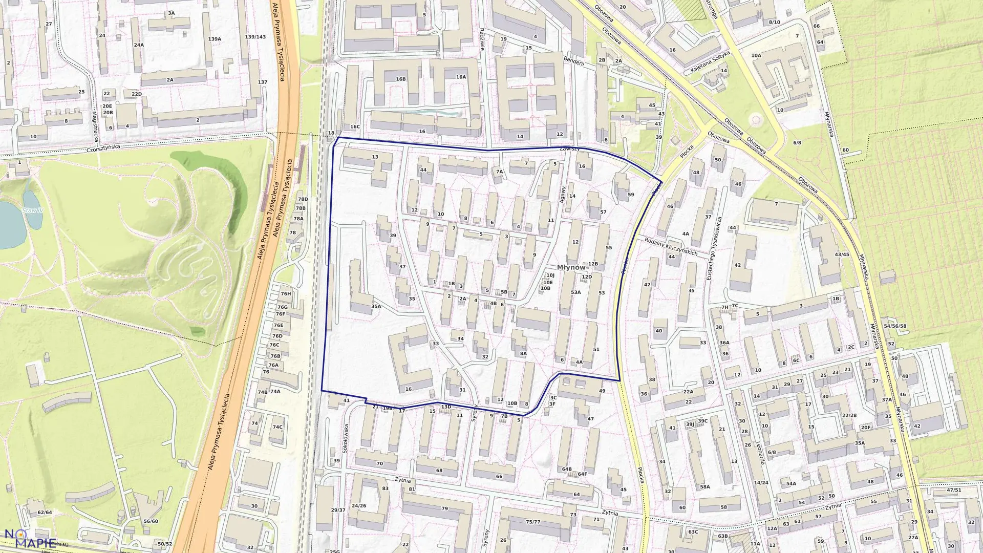 Mapa obrębu 6-03-10 w mieście Warszawa