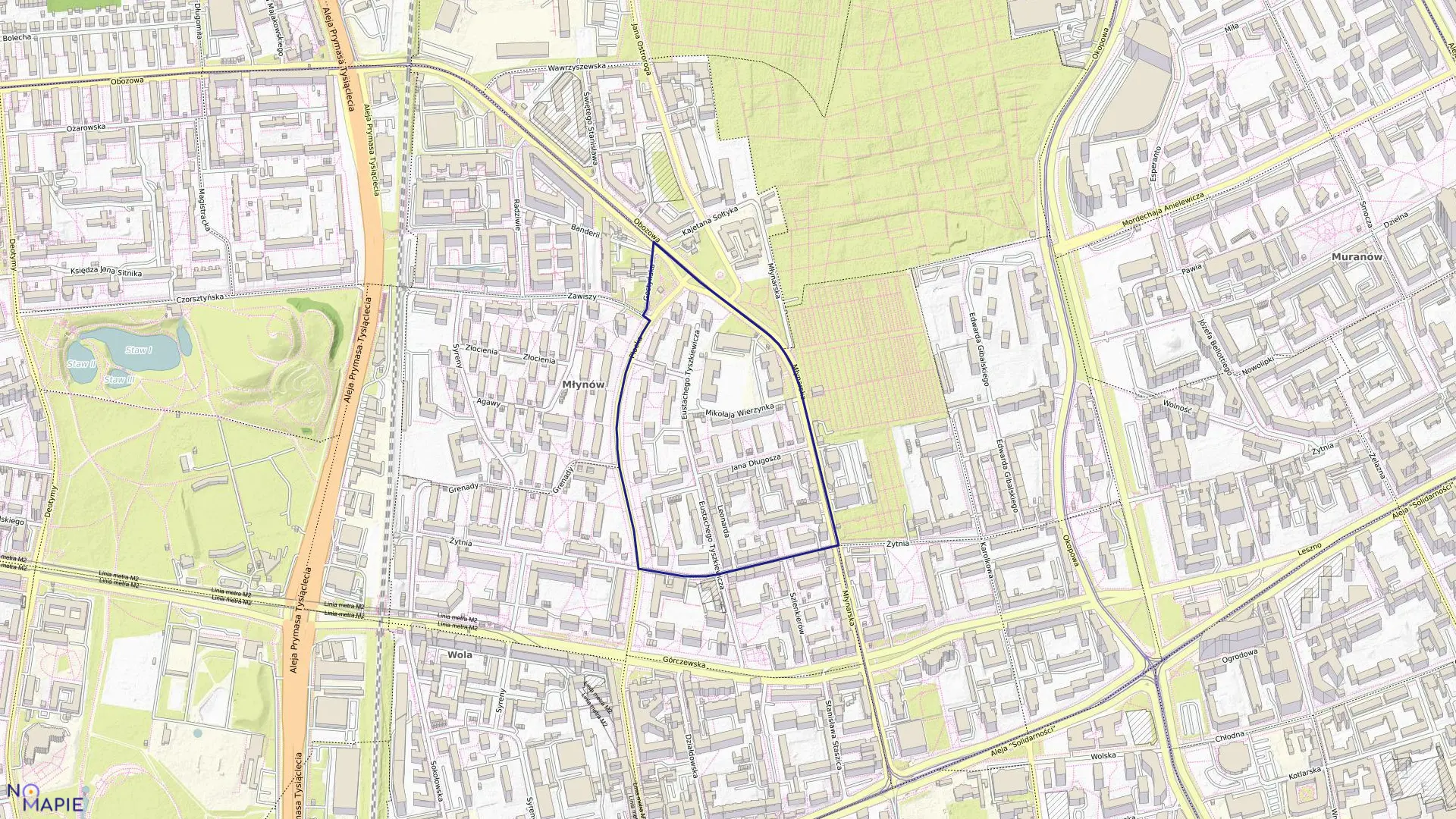 Mapa obrębu 6-03-11 w mieście Warszawa