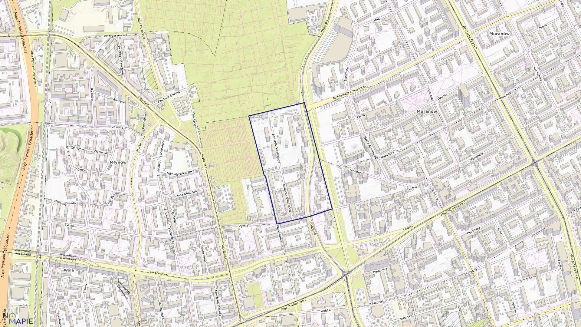 Mapa obrębu 6-03-13 w mieście Warszawa