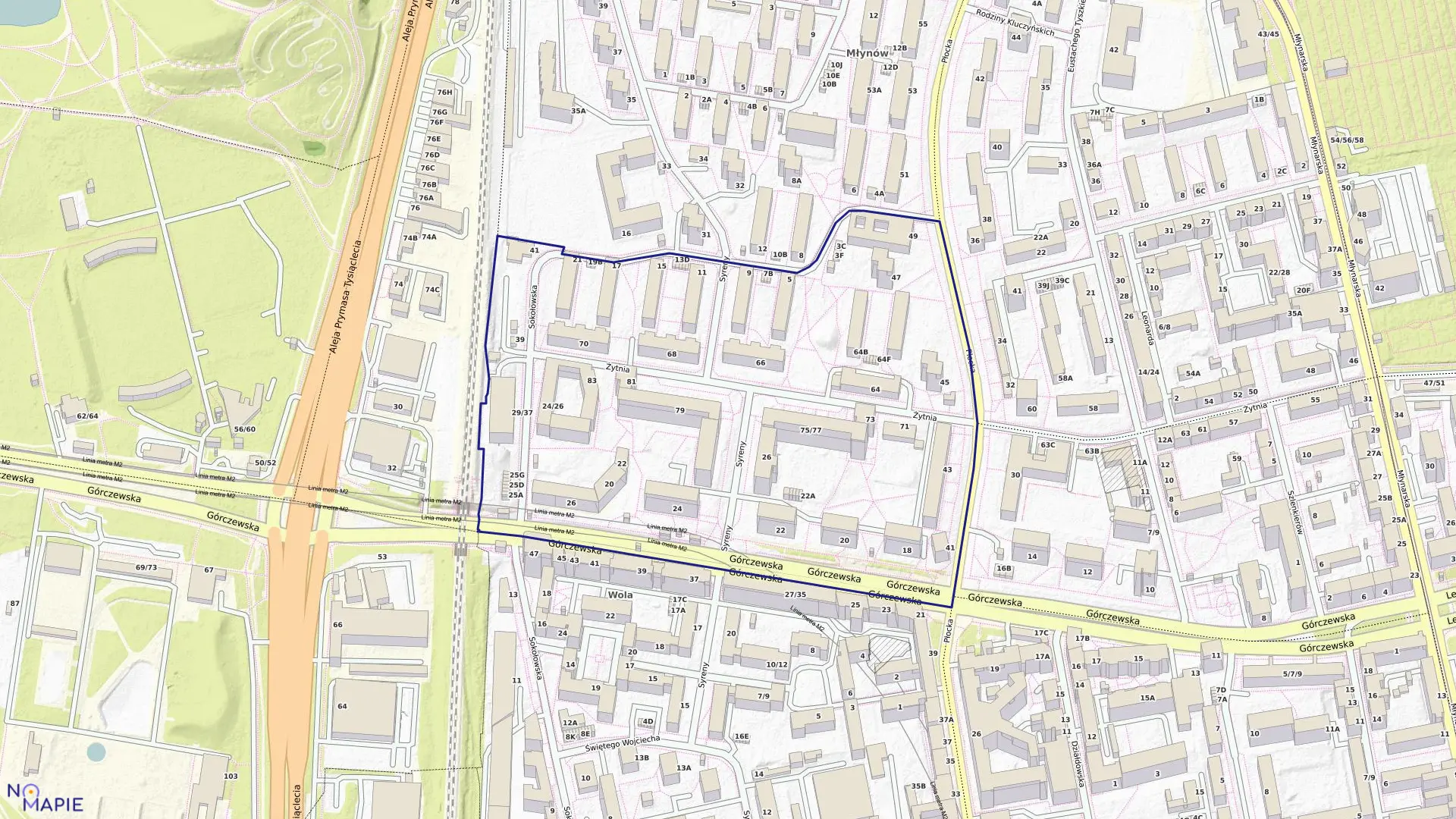 Mapa obrębu 6-03-14 w mieście Warszawa