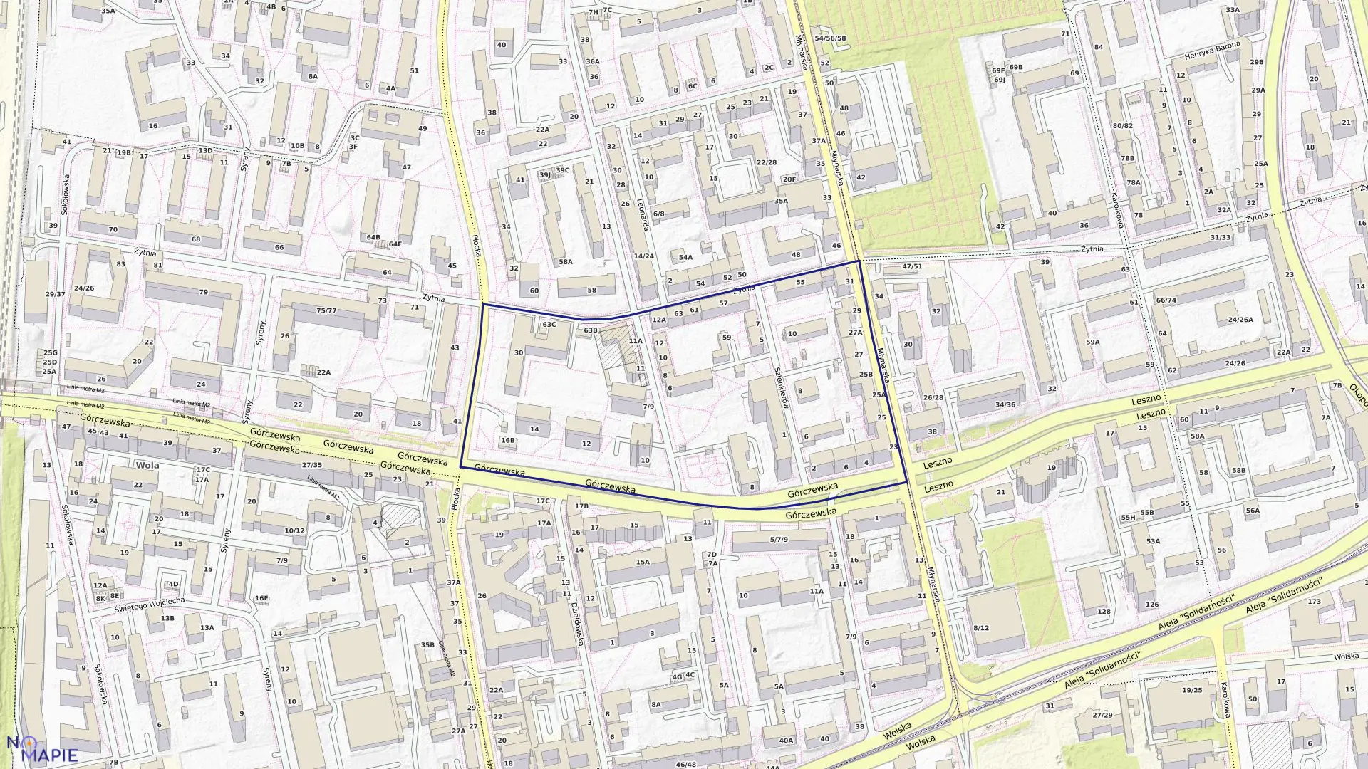 Mapa obrębu 6-03-15 w mieście Warszawa