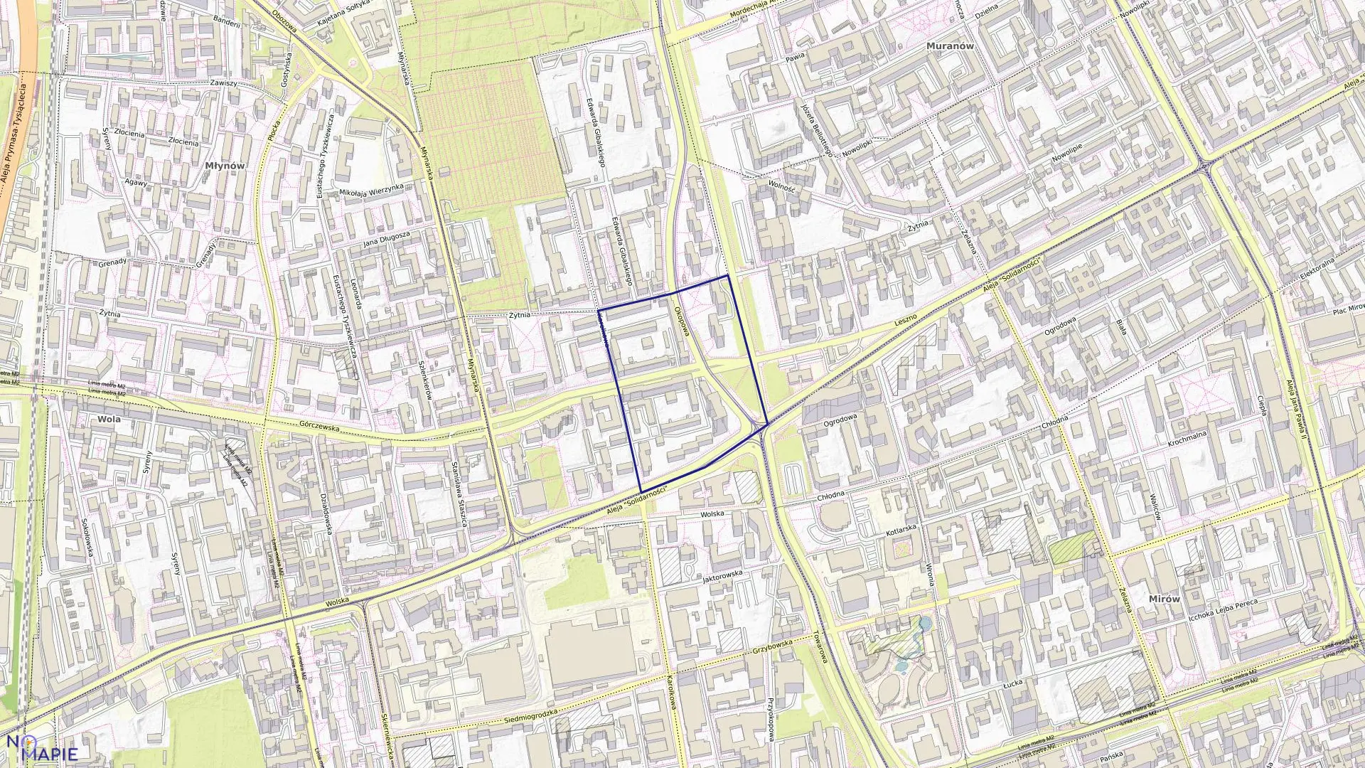 Mapa obrębu 6-03-17 w mieście Warszawa