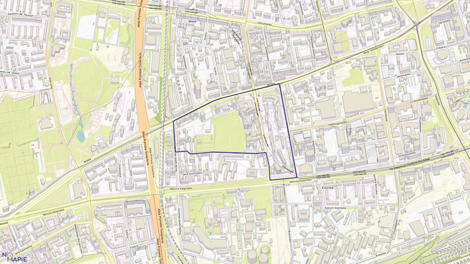 Mapa obrębu 6-04-01 w mieście Warszawa