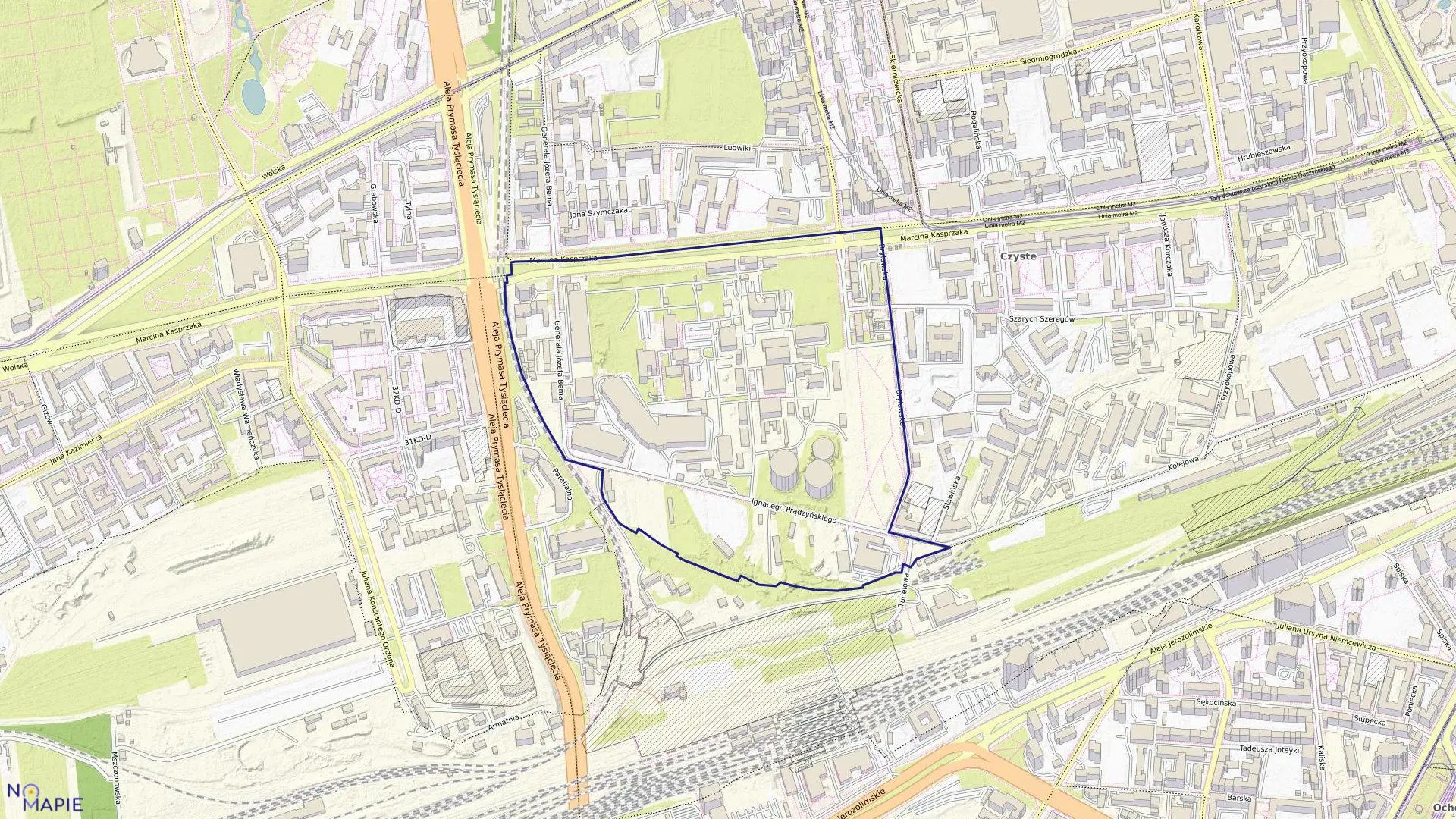 Mapa obrębu 6-04-07 w mieście Warszawa