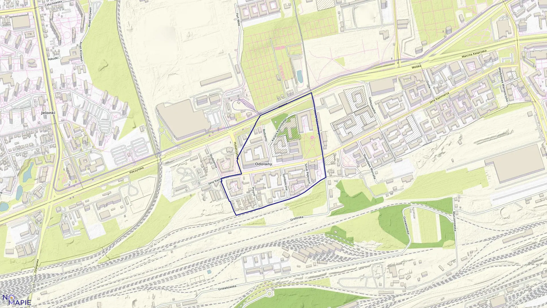 Mapa obrębu 6-05-02 w mieście Warszawa