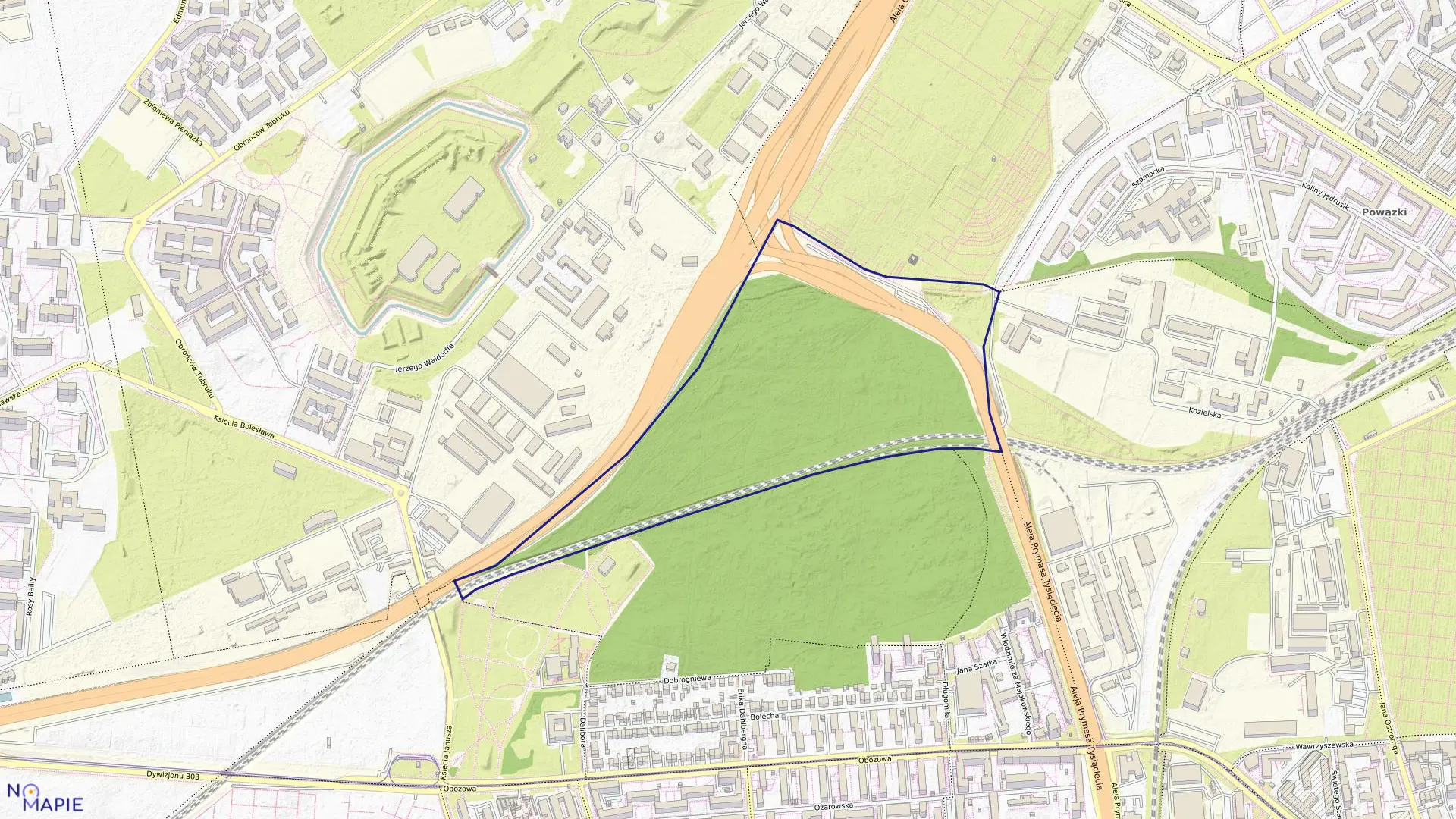 Mapa obrębu 6-06-01 w mieście Warszawa