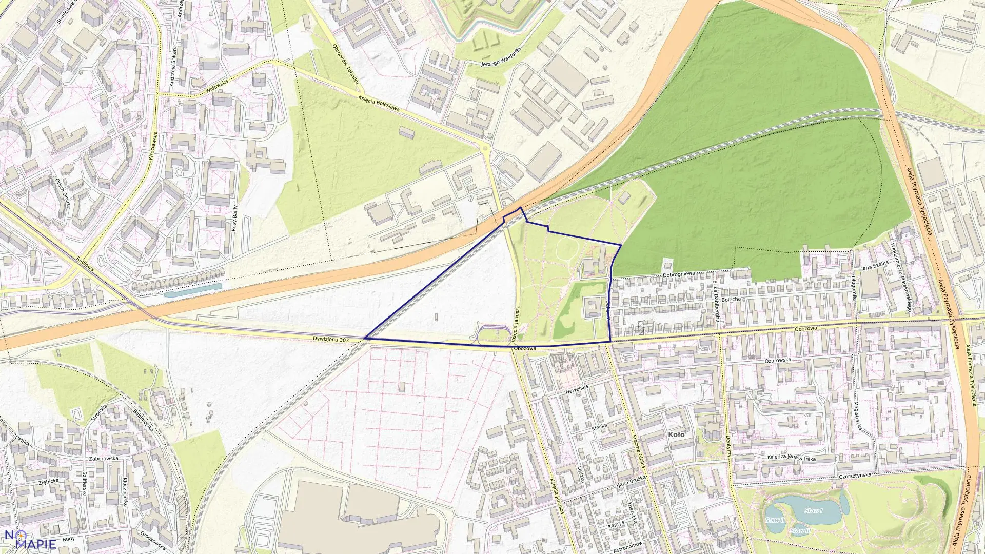 Mapa obrębu 6-06-03 w mieście Warszawa