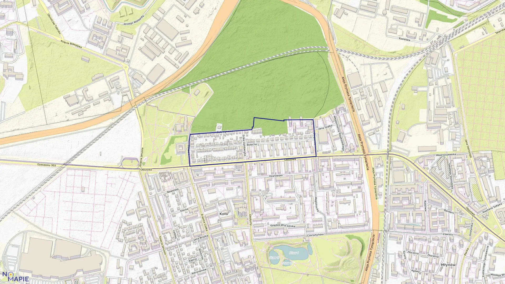 Mapa obrębu 6-06-04 w mieście Warszawa